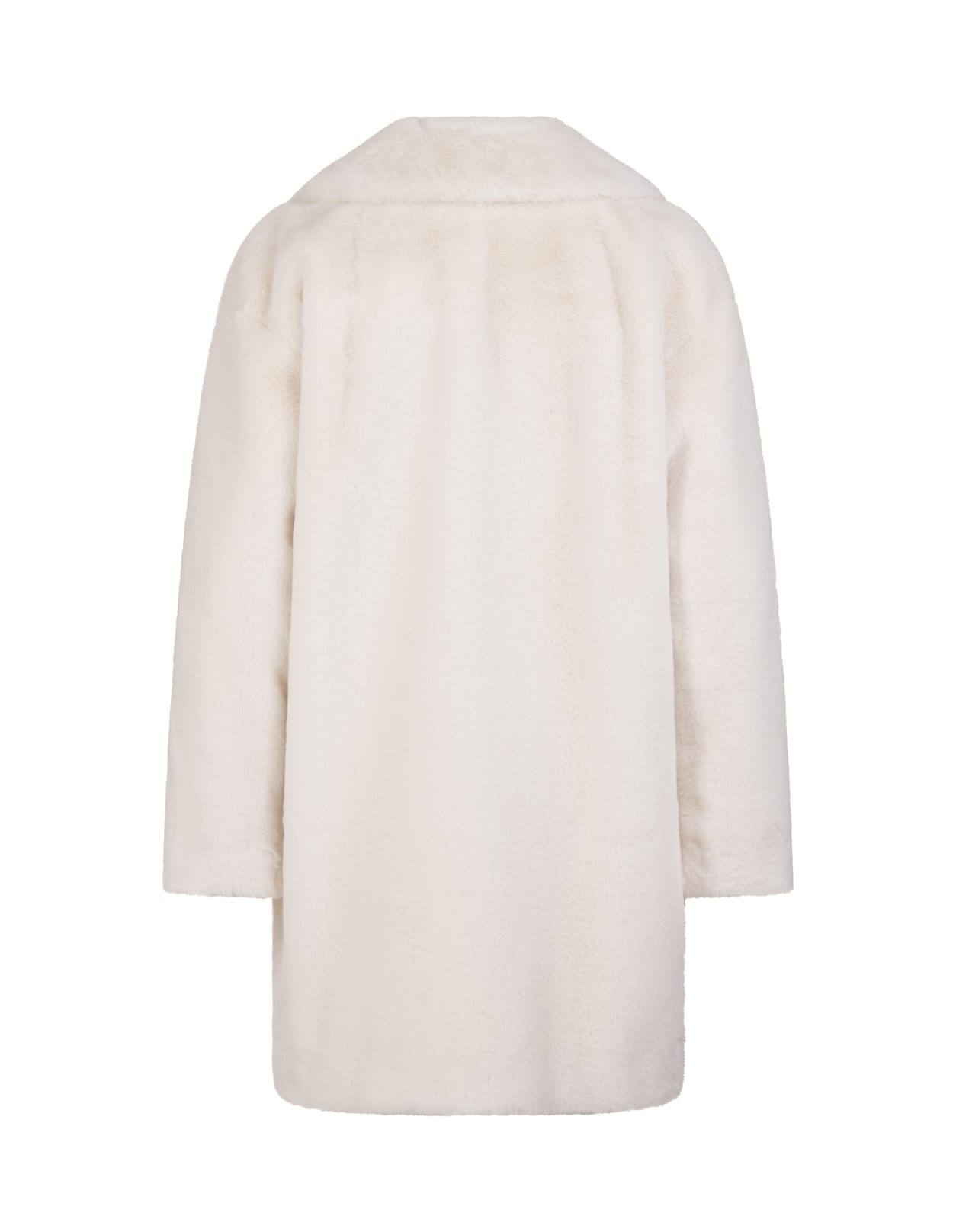 Parosh Woman Photo Short Coat In White Eco Fur
