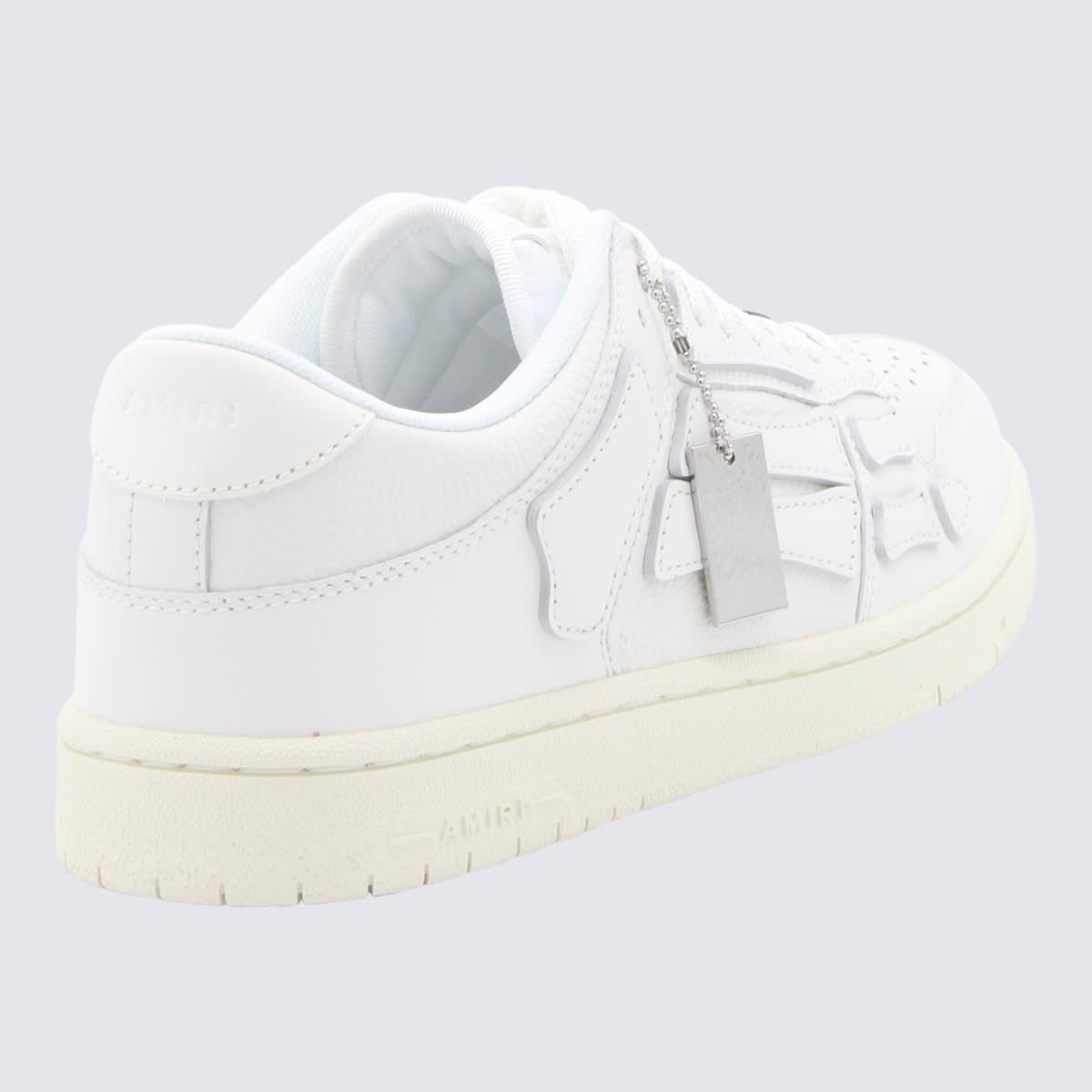 Shop Amiri White Leather Skel Sneakers