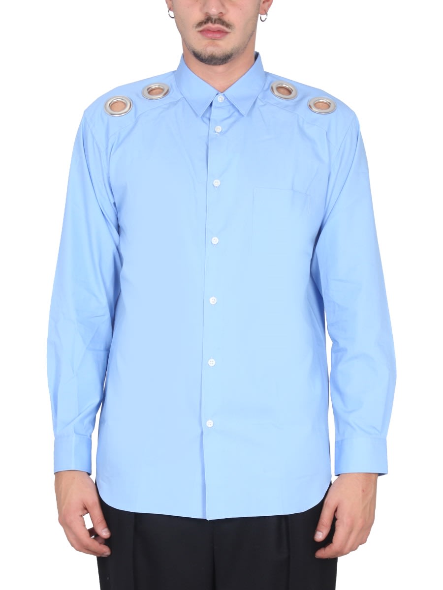 Shop Comme Des Garçons Shirt Cotton Shirt In Blue