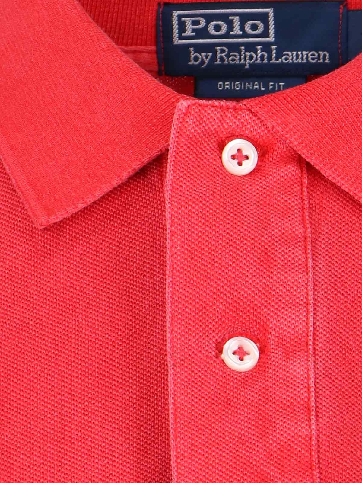 Shop Polo Ralph Lauren Embroidered Logo Polo Shirt In Red