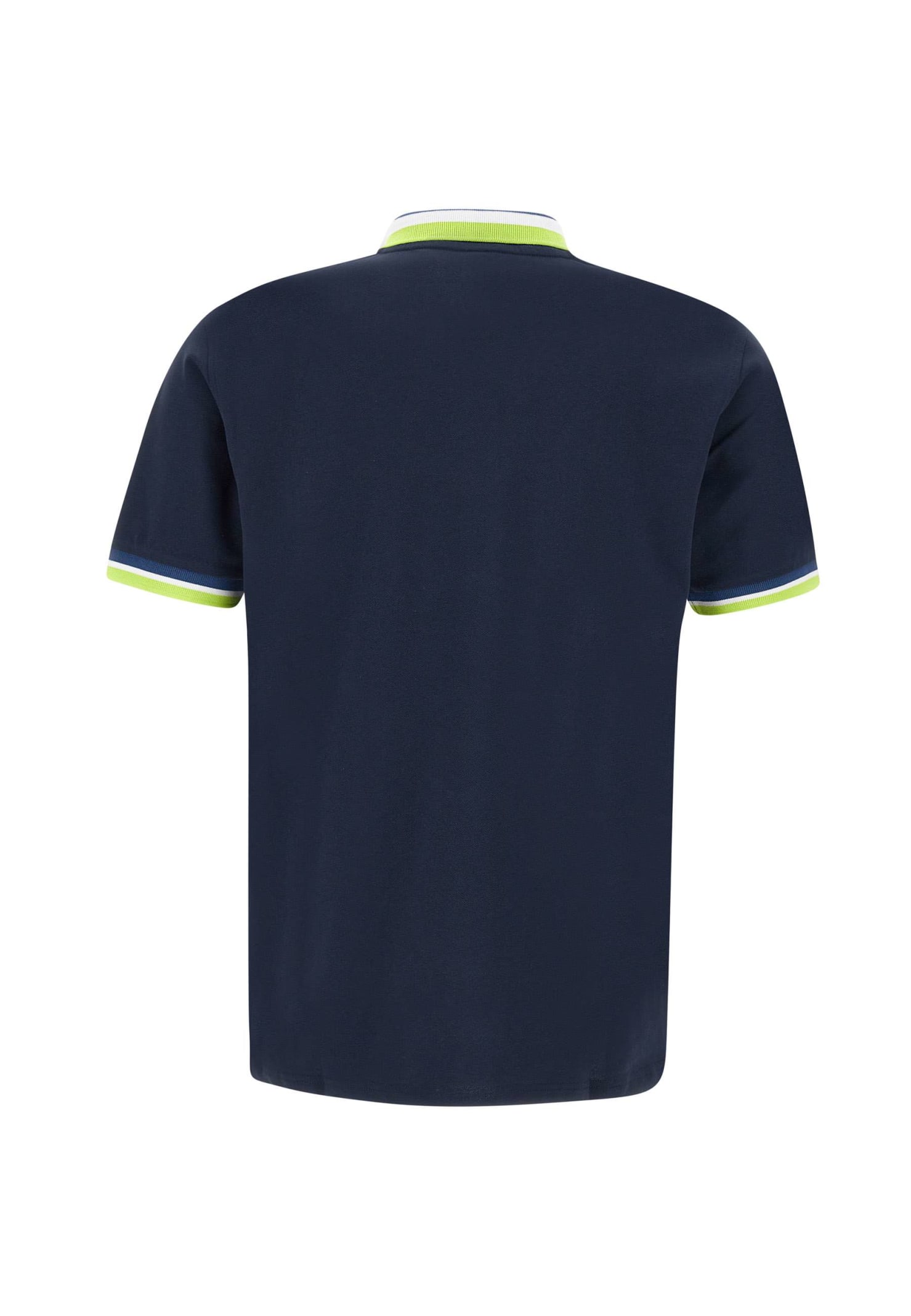 Shop Sun 68 Collar Multistripes Cotton Polo Shirt