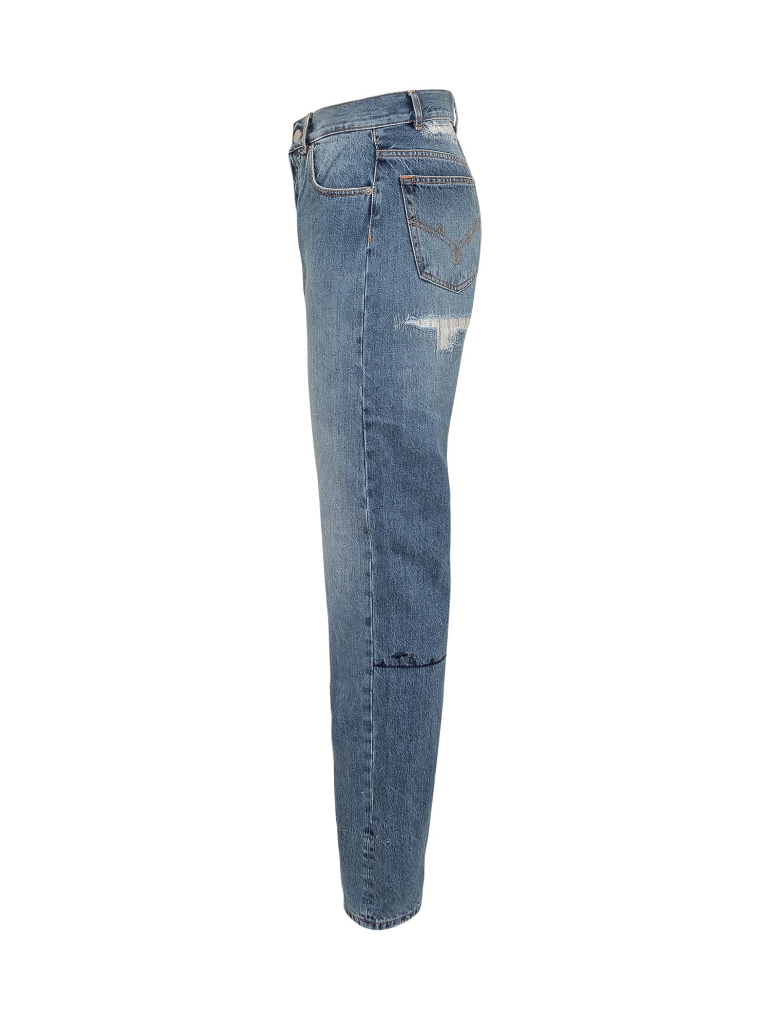 Shop Nick Fouquet Jeans With Embroidery In Dark Blue
