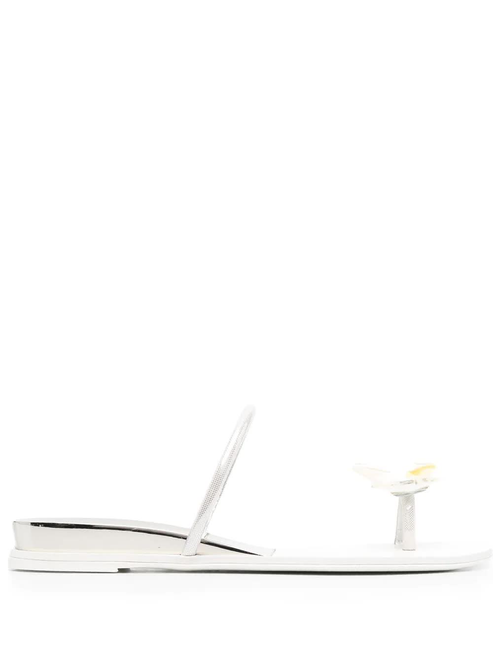 Casadei White Butterflay Wedge Sandal