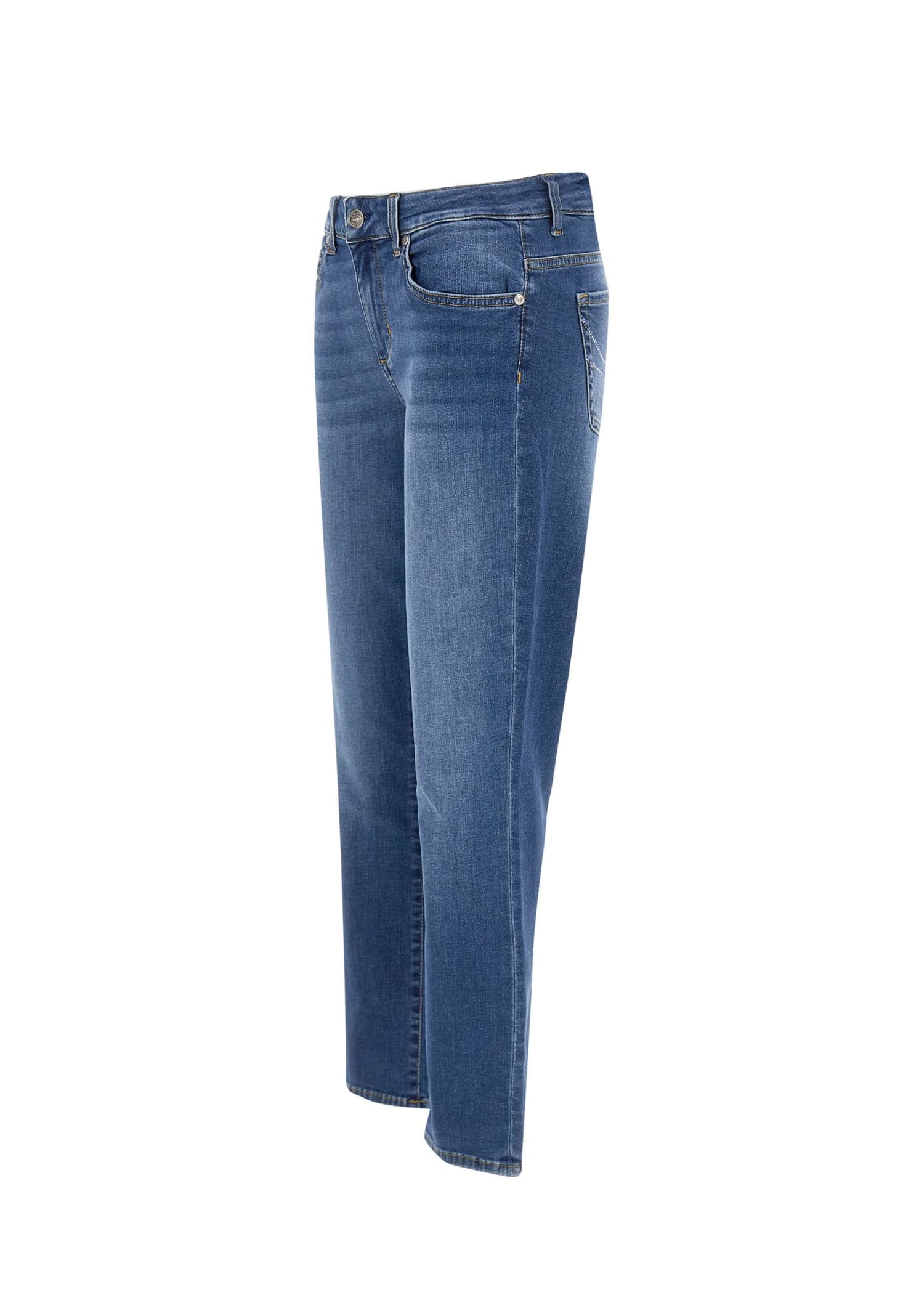 Shop Liu •jo Monroe Cotton Jeans In Blu Denim