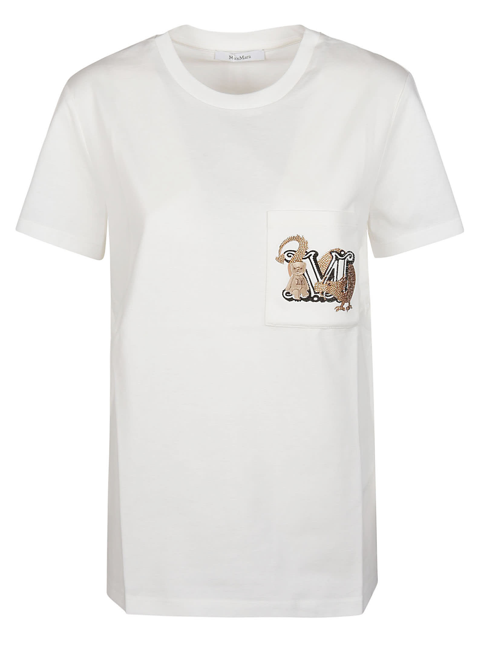 Shop Max Mara Elmo T-shirt In Fondo Bianco