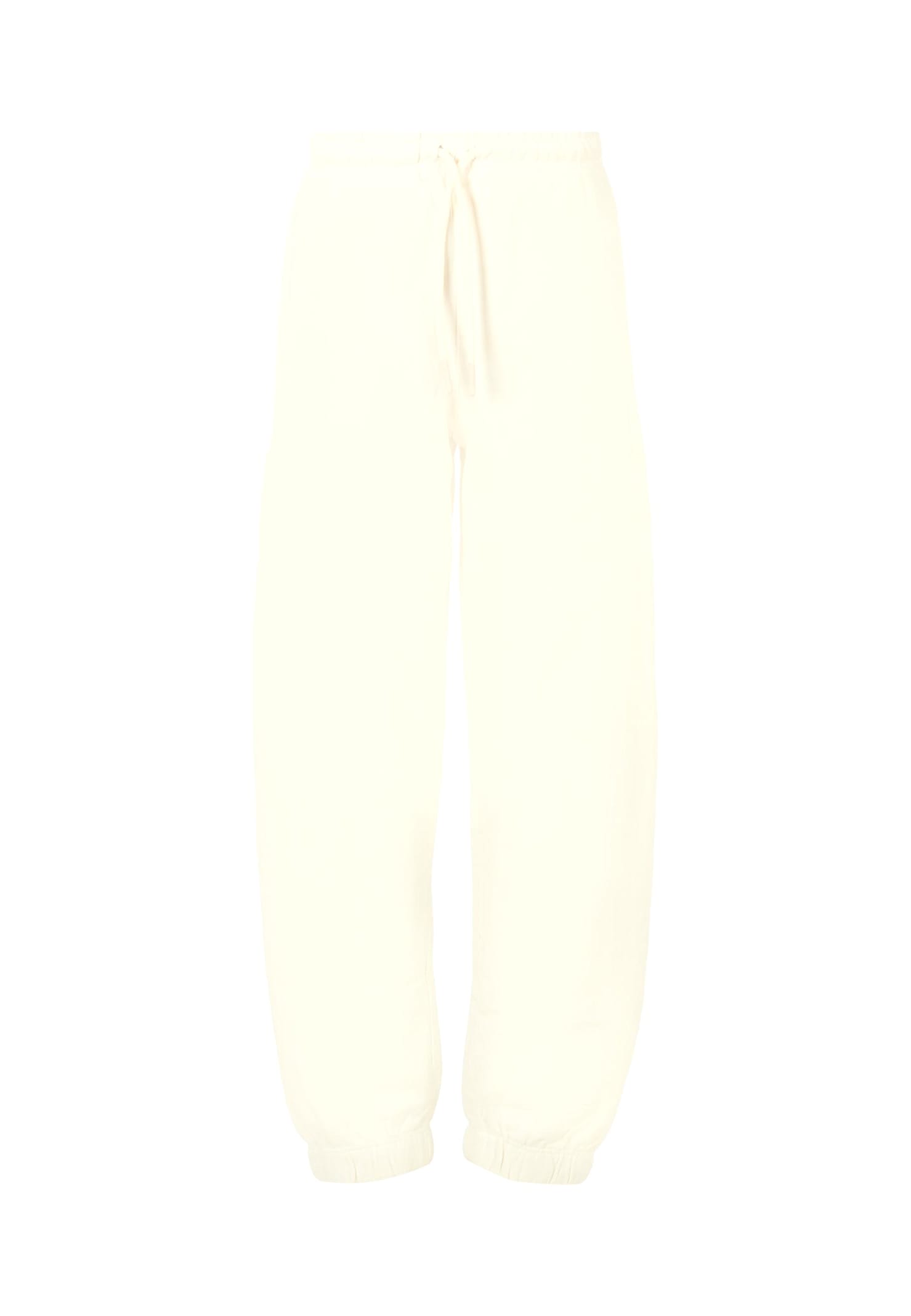 Msgm Ivory Trousers For Kids With Patch In Neutral