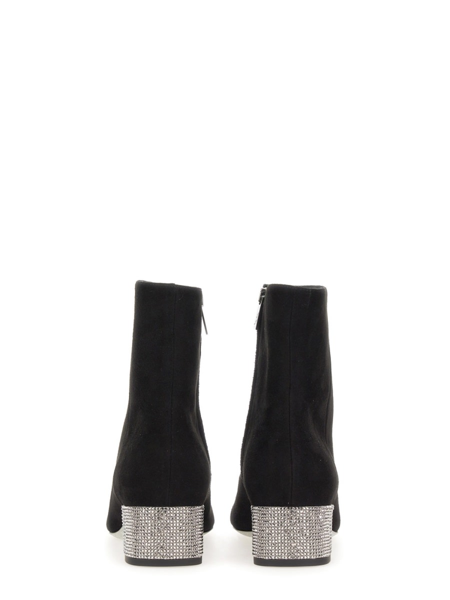 Shop René Caovilla Boot With Rhinestones In Black