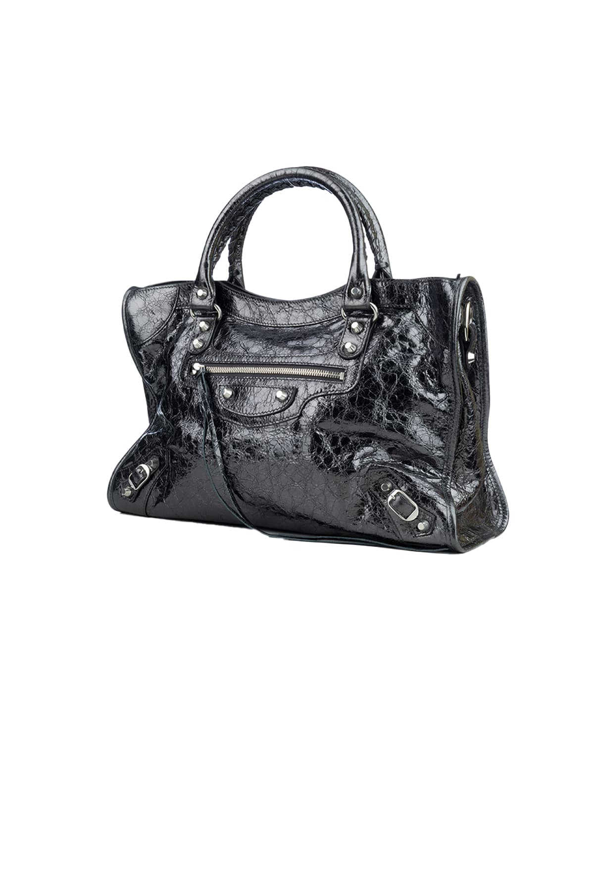 Balenciaga Le City Metallic-effect Top-handle Small Tote Bag In Gray