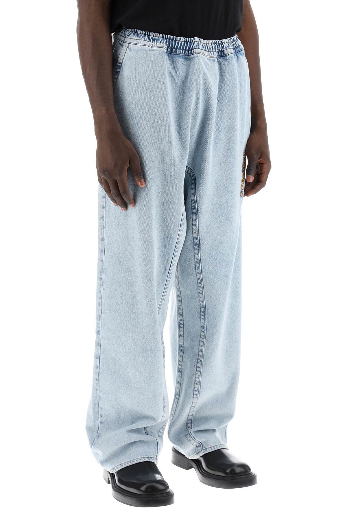 Shop Y/project Double-stitched Soufflã© Jeans In Ice Blue (blue)