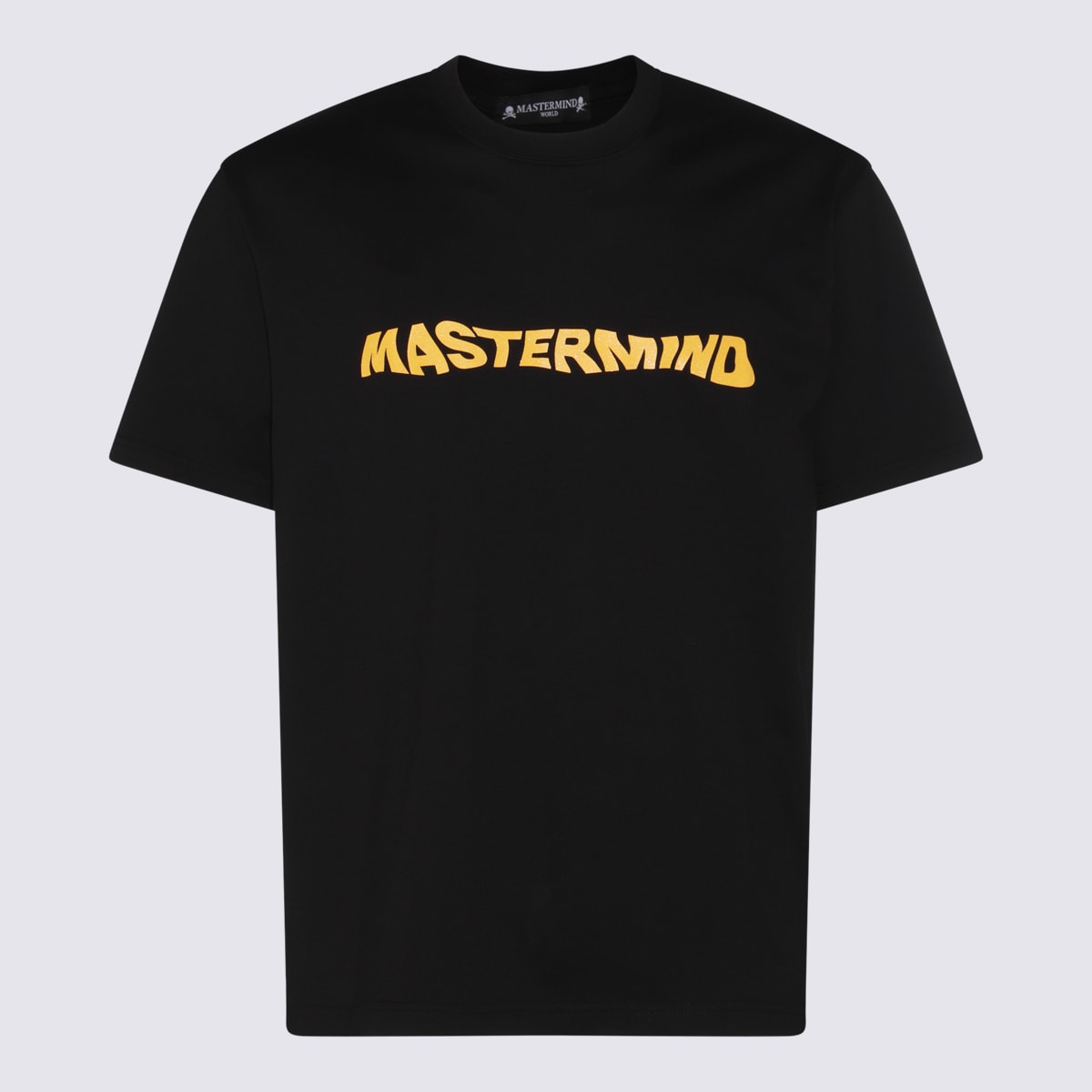 Shop Mastermind Japan Black And Yellow Cotton T-shirt