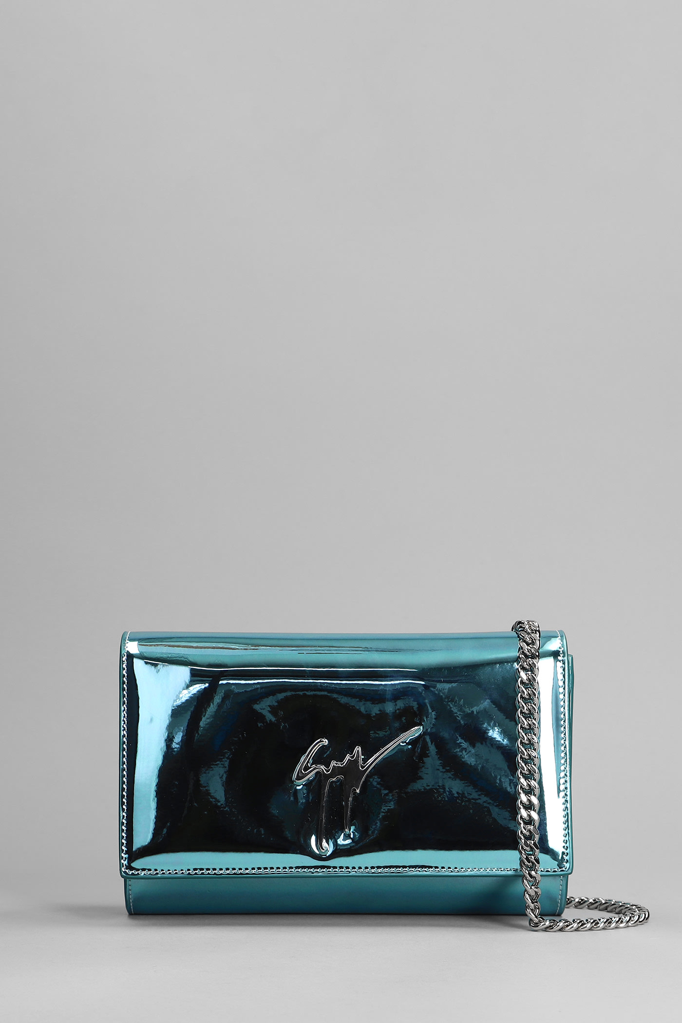Giuseppe Zanotti Cleopatra Shoulder Bag In Cyan Leather