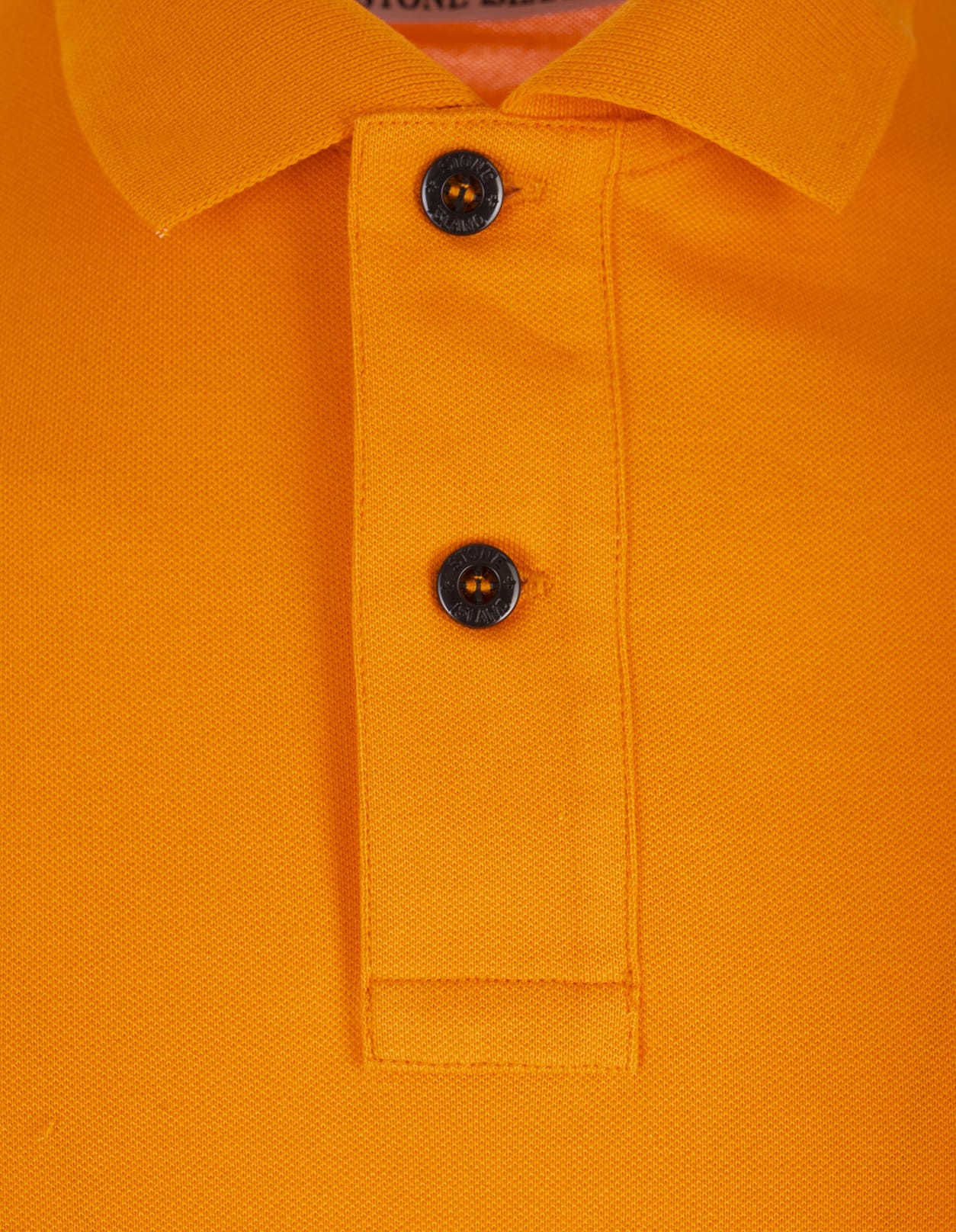 Shop Stone Island Orange Piqué Slim Fit Polo Shirt