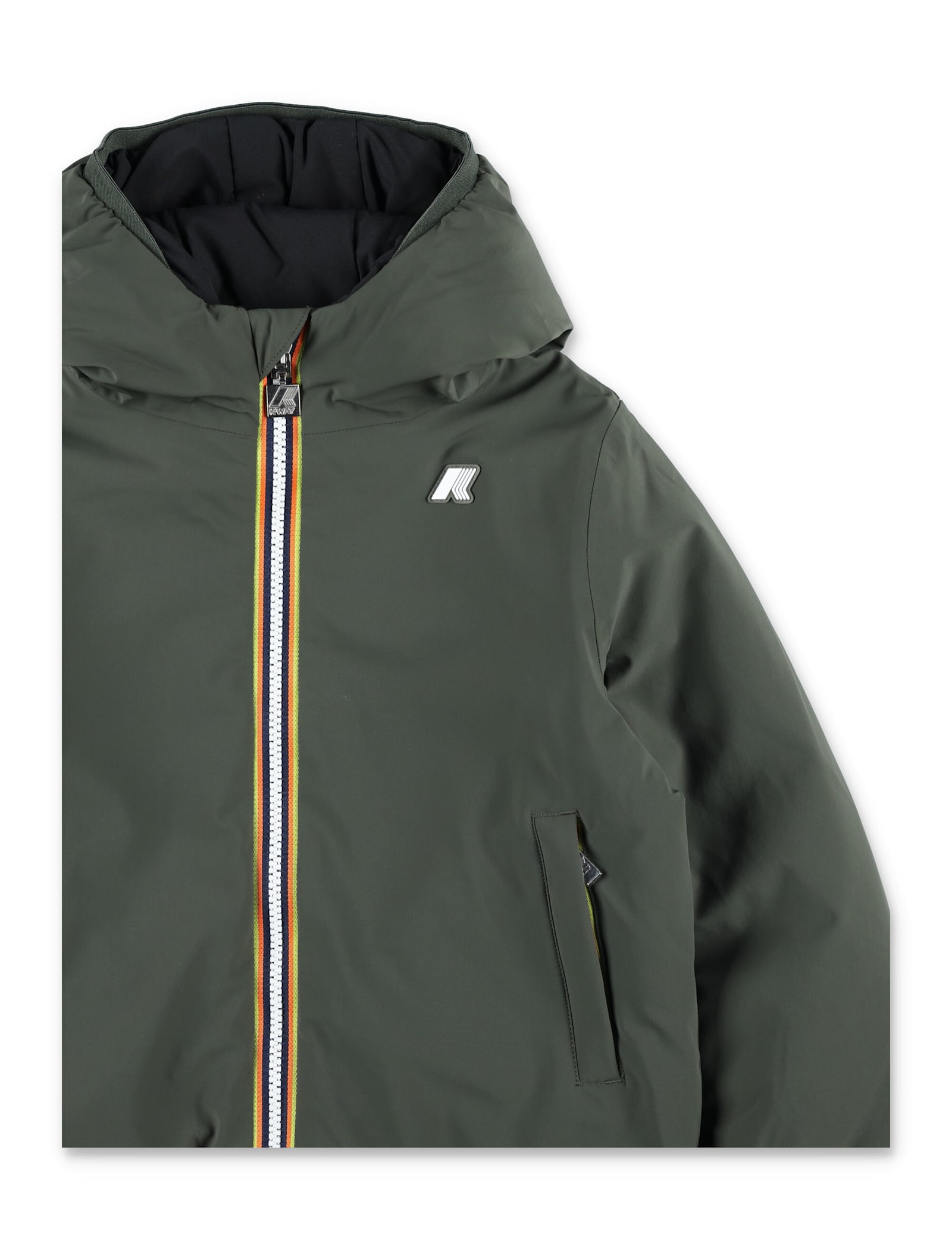 K-way Jack St Warm Reversible Jacket For Kids In Green