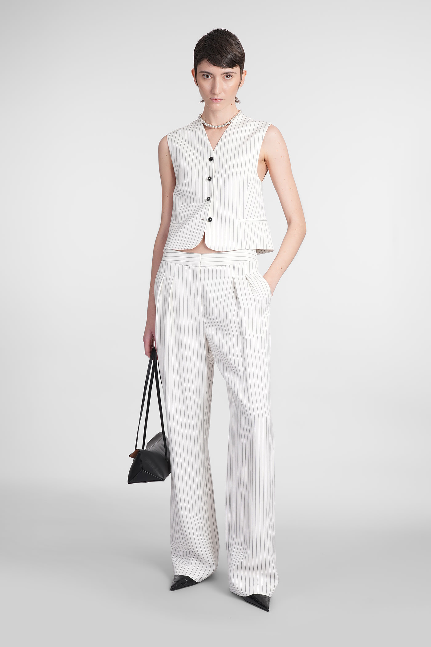 Loulou Studio Vanua Vest In White Viscose In White