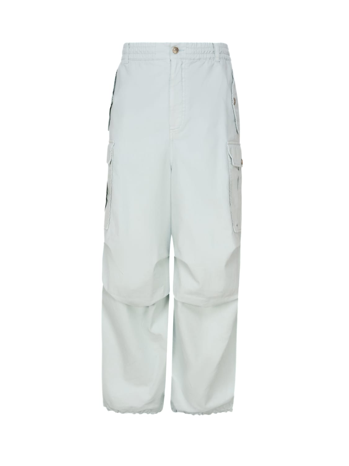 Shop Marni Cargo Trousers With Draping In Aquamarine