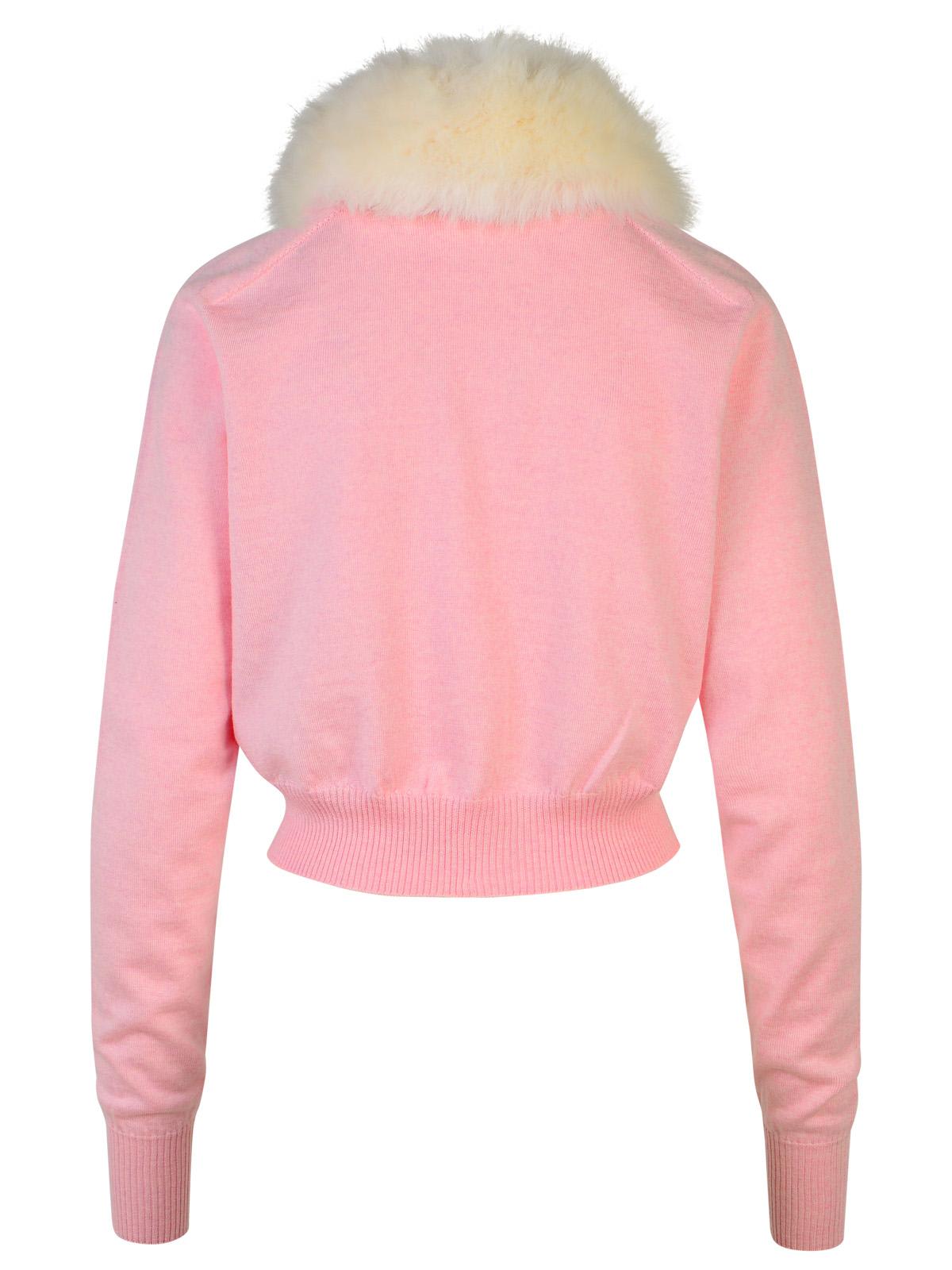 sport Pink Virgin Wool Cardigan