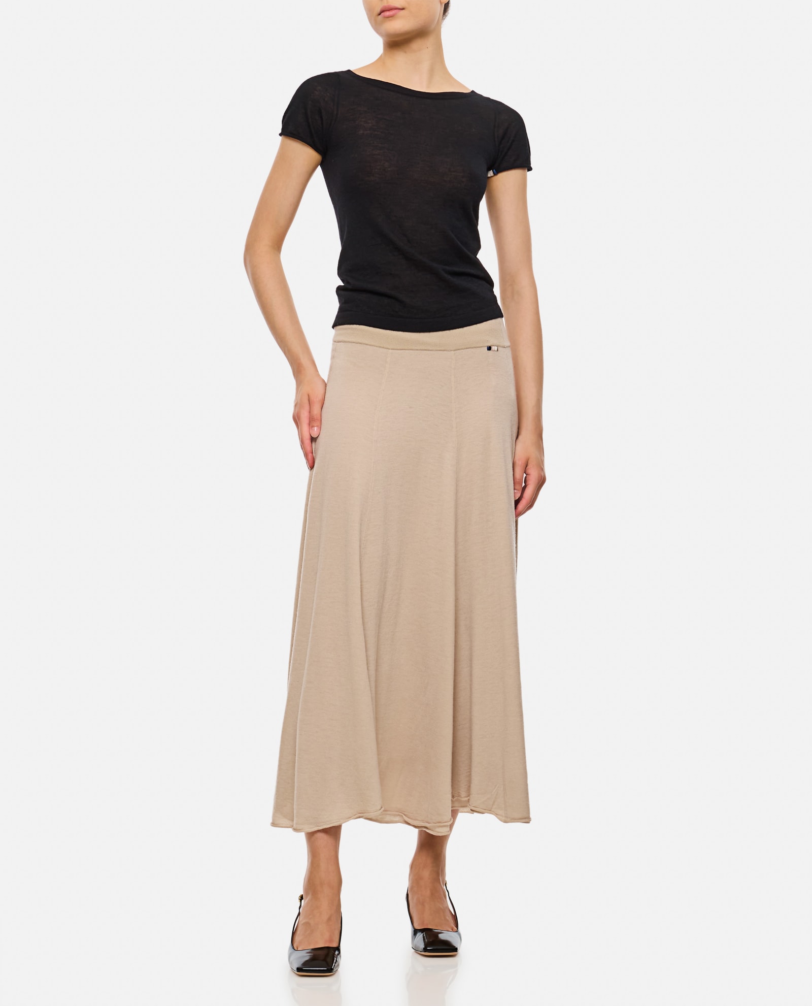 Shop Extreme Cashmere Spin Cashmere Skirt In Beige