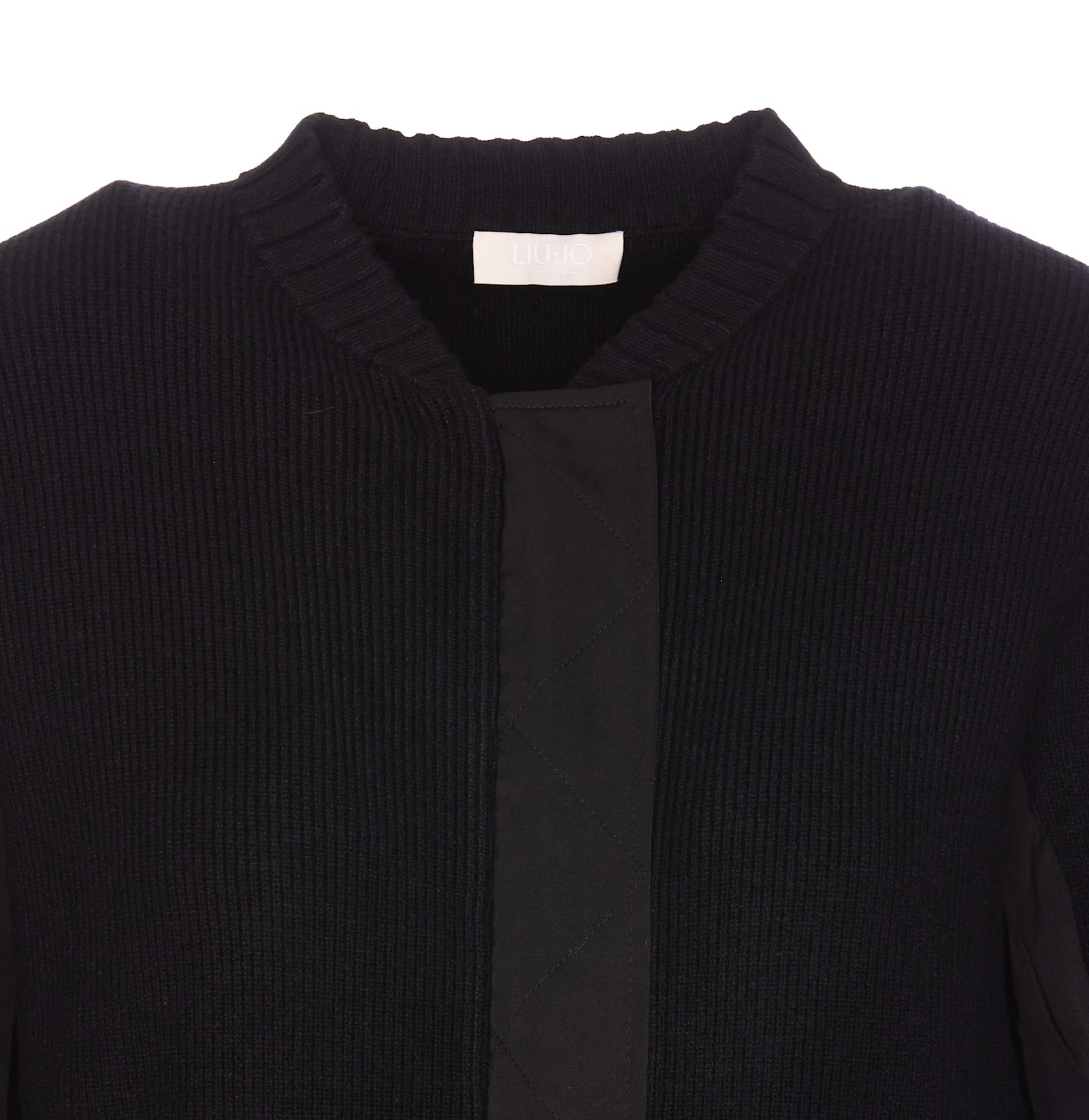 Shop Liu •jo Zipped Sweater In Black