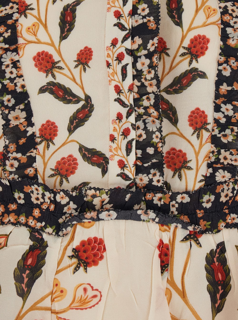 Farm Rio Berry Garden Cream Mini Dress In Multi