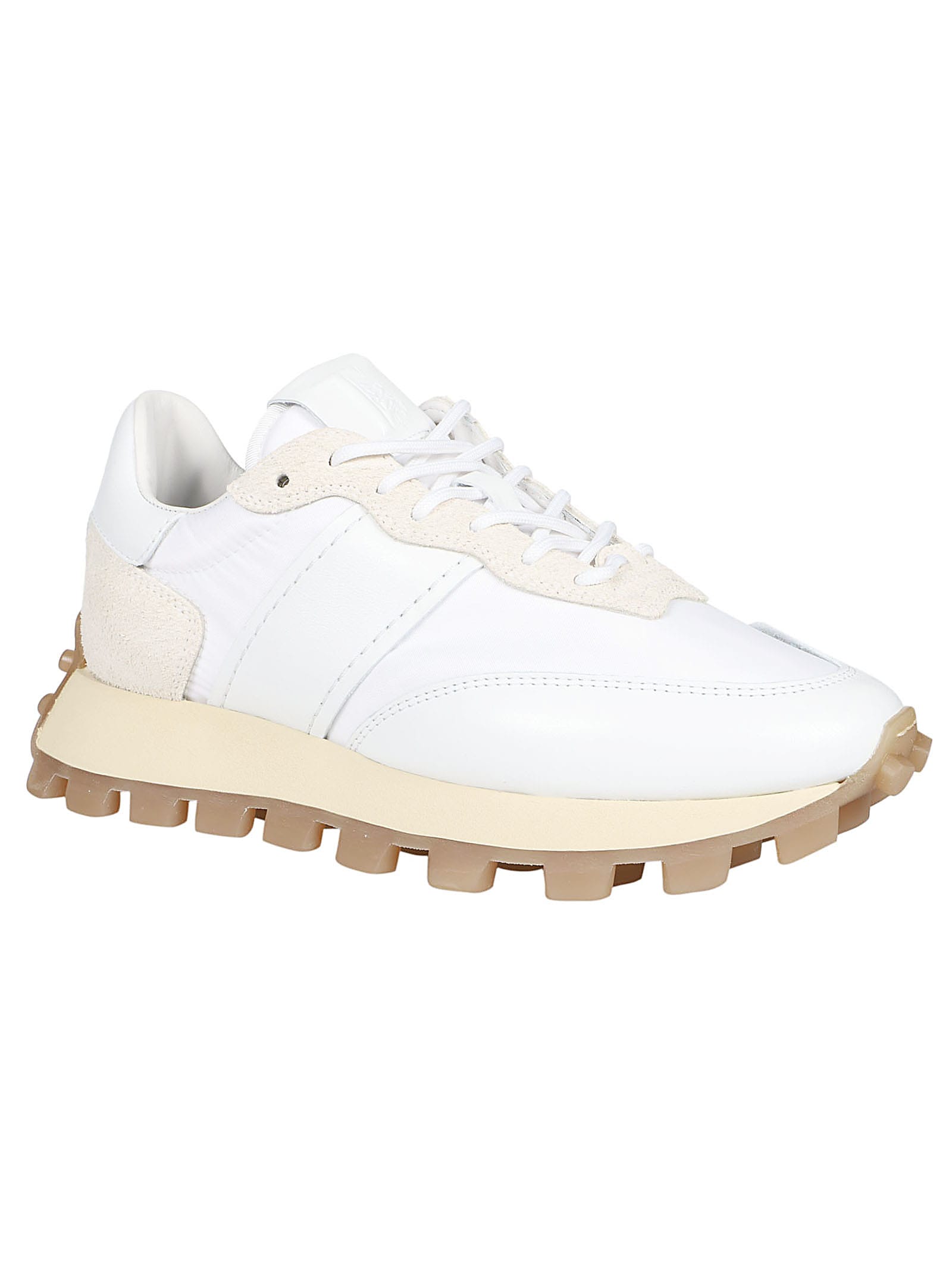 Shop Tod's Run 25k Sneakers In Bianco/bianco Lana