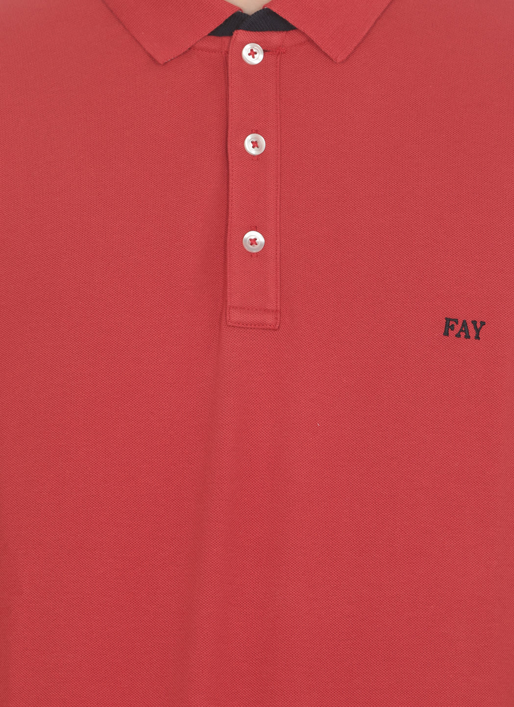 Shop Fay Polo Shirt With Logo In Rubino Scuro