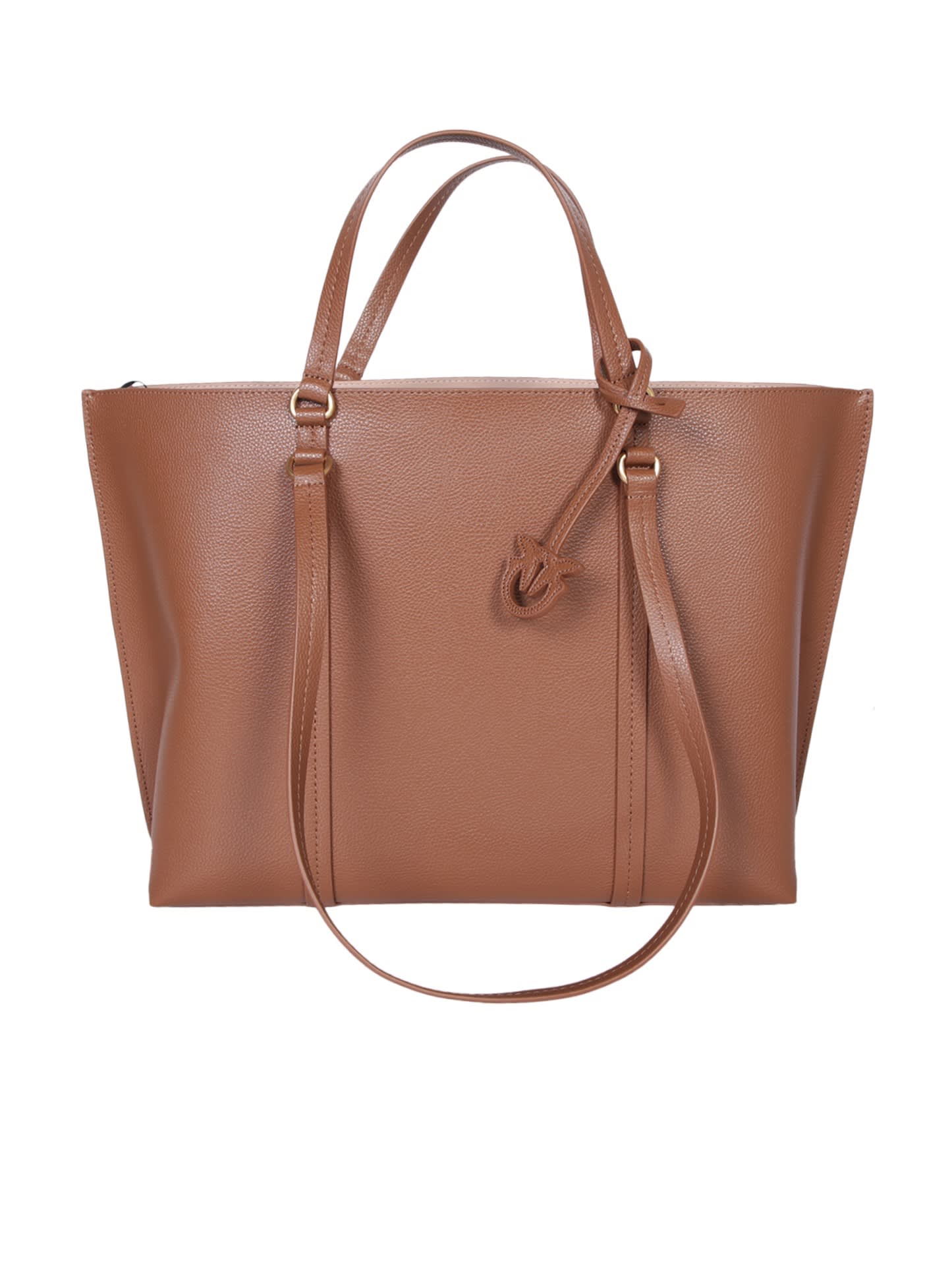 Shop Pinko Carrie Shopper Bag In Brown