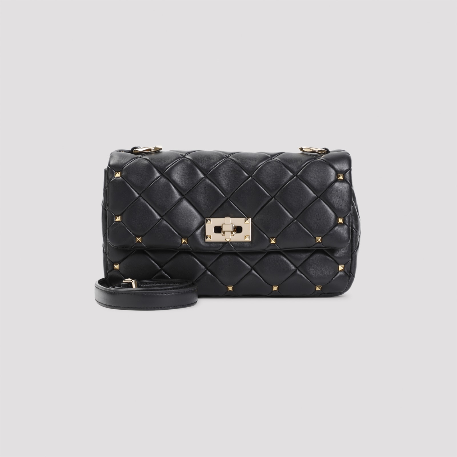 Shop Valentino Rockstud Spike Small Shoulder Bag In No Nero