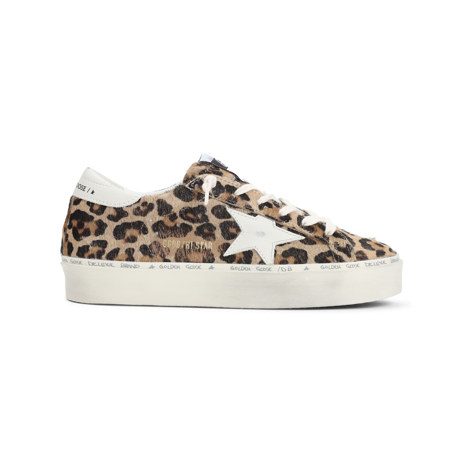 Golden Goose Hi Star Sneakers In Beige Brown Leo/beige