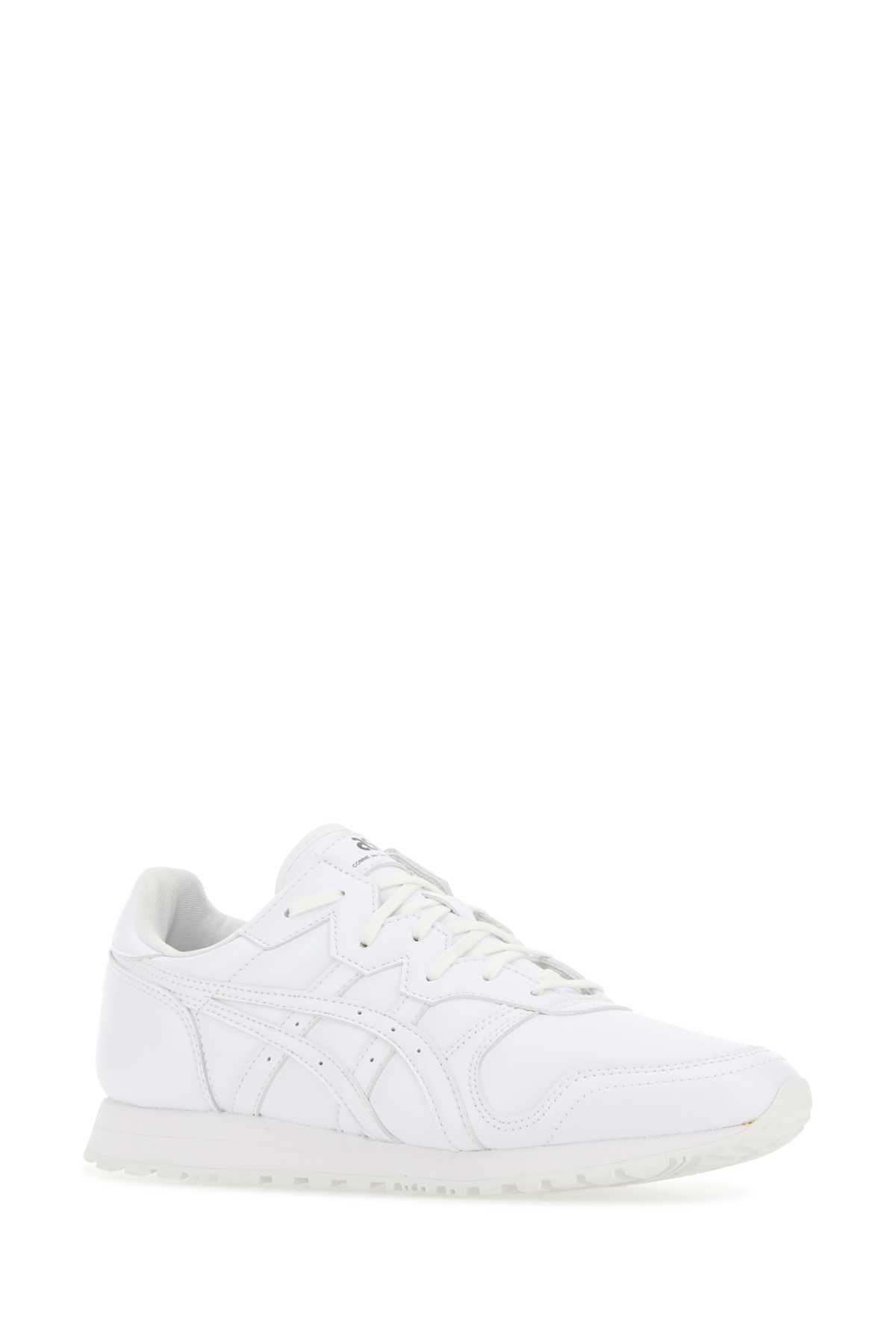 Comme Des Garçons Shirt White Synthetic Leather Oc Runner Sneakers