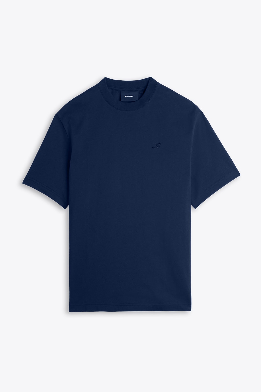 Signature T-shirt Navy Blue T-shirt With Chest Logo Embroidery - Signature T-shirt