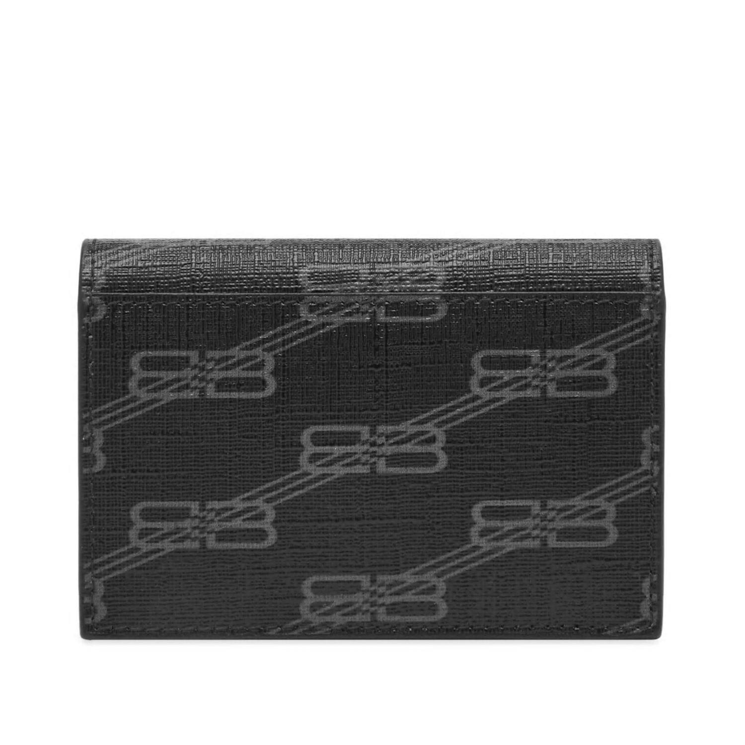 Shop Balenciaga Bb Signature Card Holder In Blackgrey