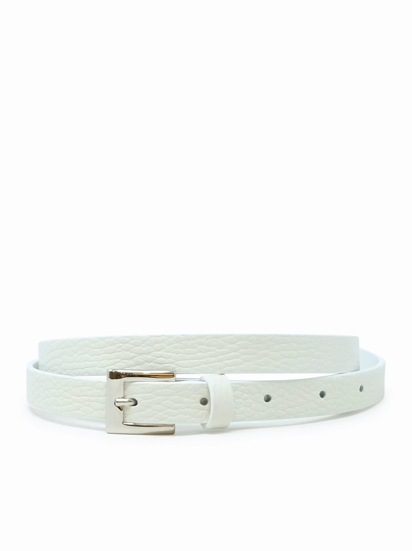 Parosh Bobelt25 Ivory Leather Belt