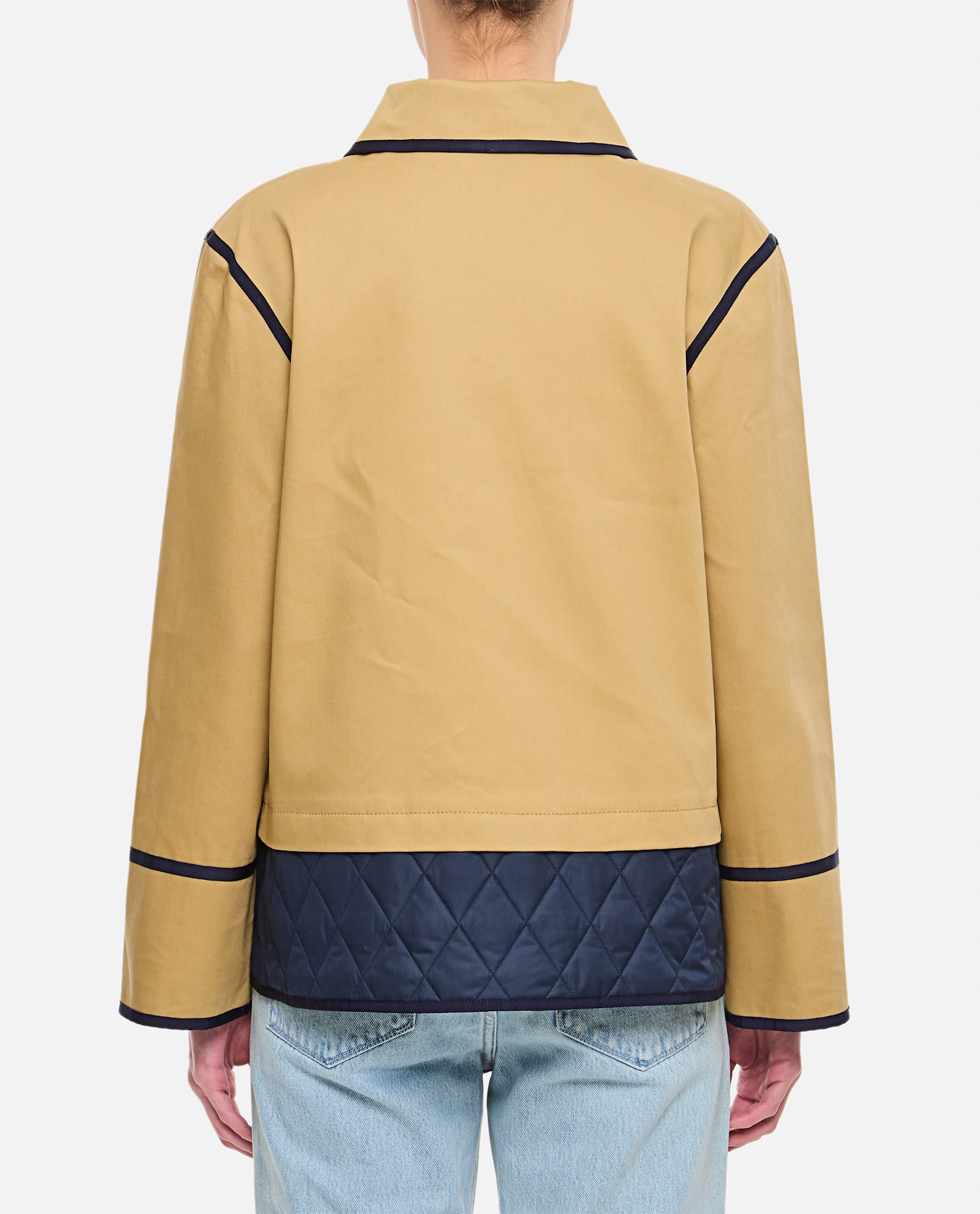 Fay Stretch Gabardine Pea Coat With Hook In Beige