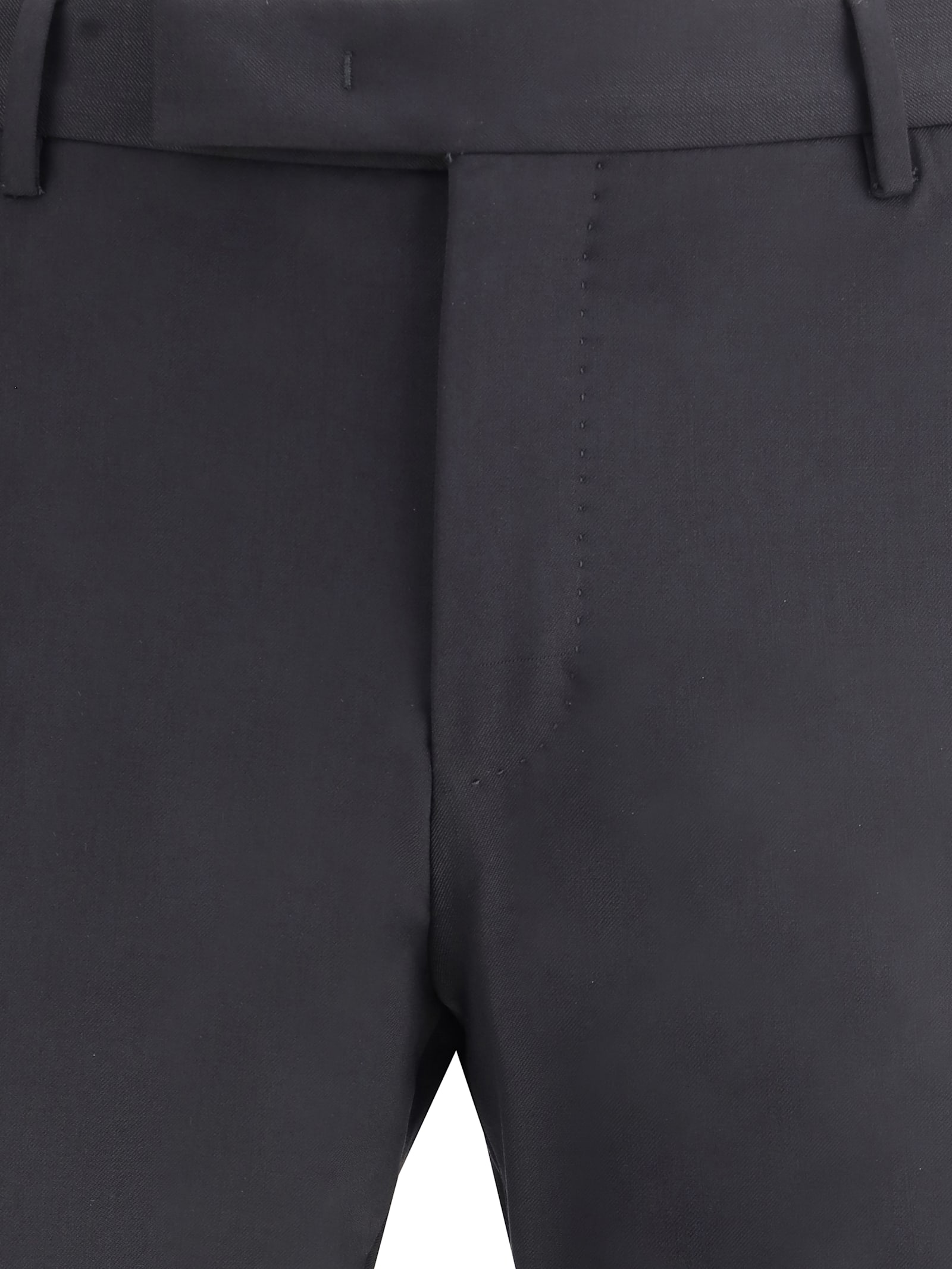 Pt Torino Pant Wool Stretch Front Pleats In Black