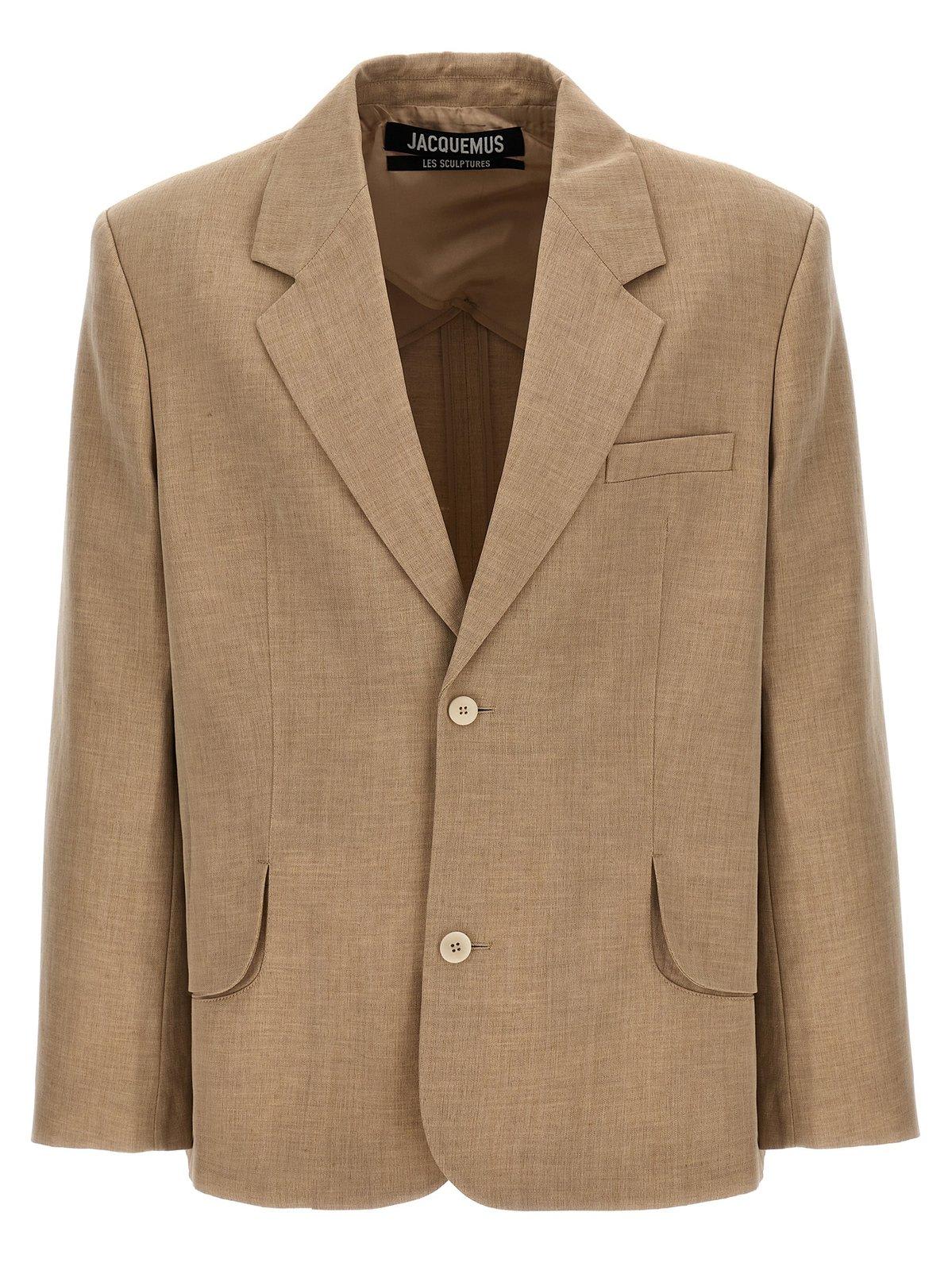 Shop Jacquemus Button-up Jacket In Beige