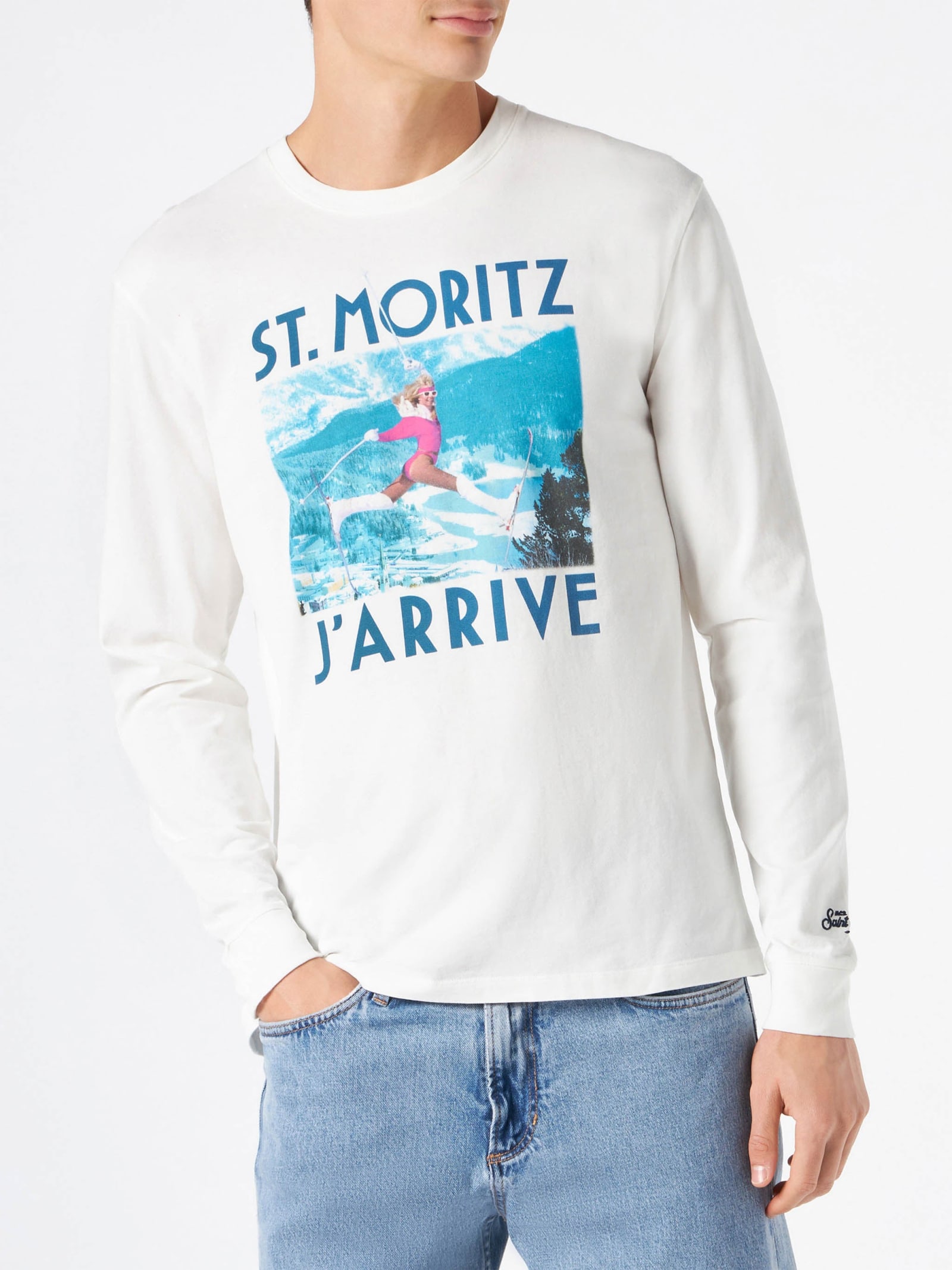 MC2 SAINT BARTH MAN LONG SLEEVES T-SHIRT WITH PRINT