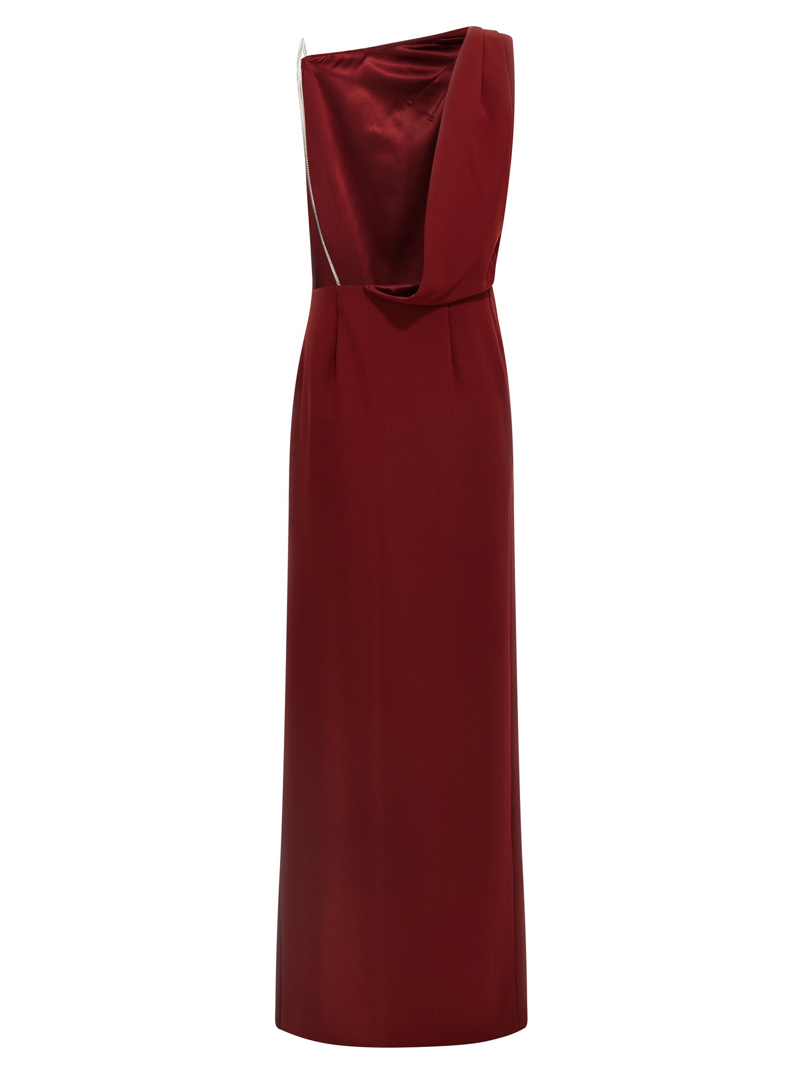 Max Mara Crystal-embellished Asymmetric Maxi Dress In Brown