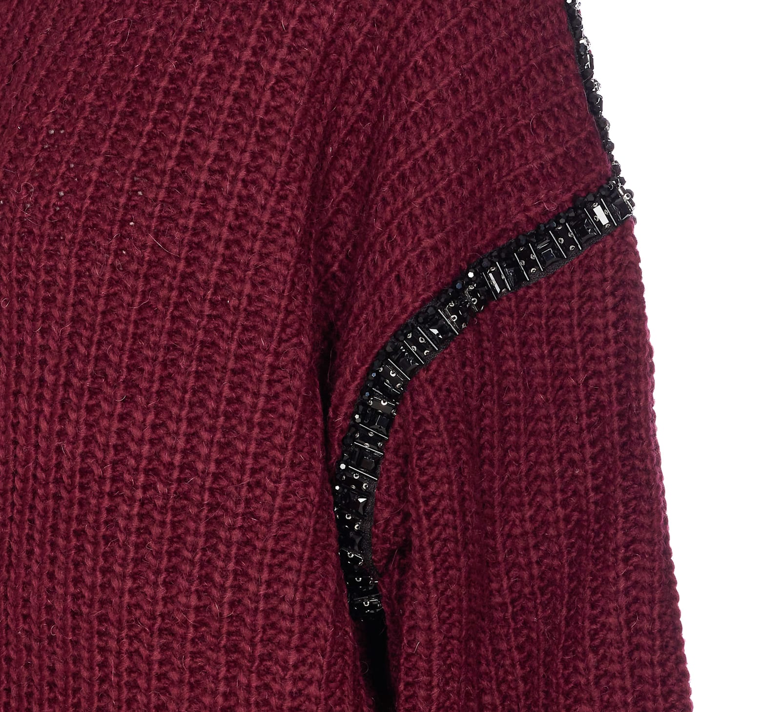 Essentiel Antwerp Indsay Embellished Sweater In Burgundy