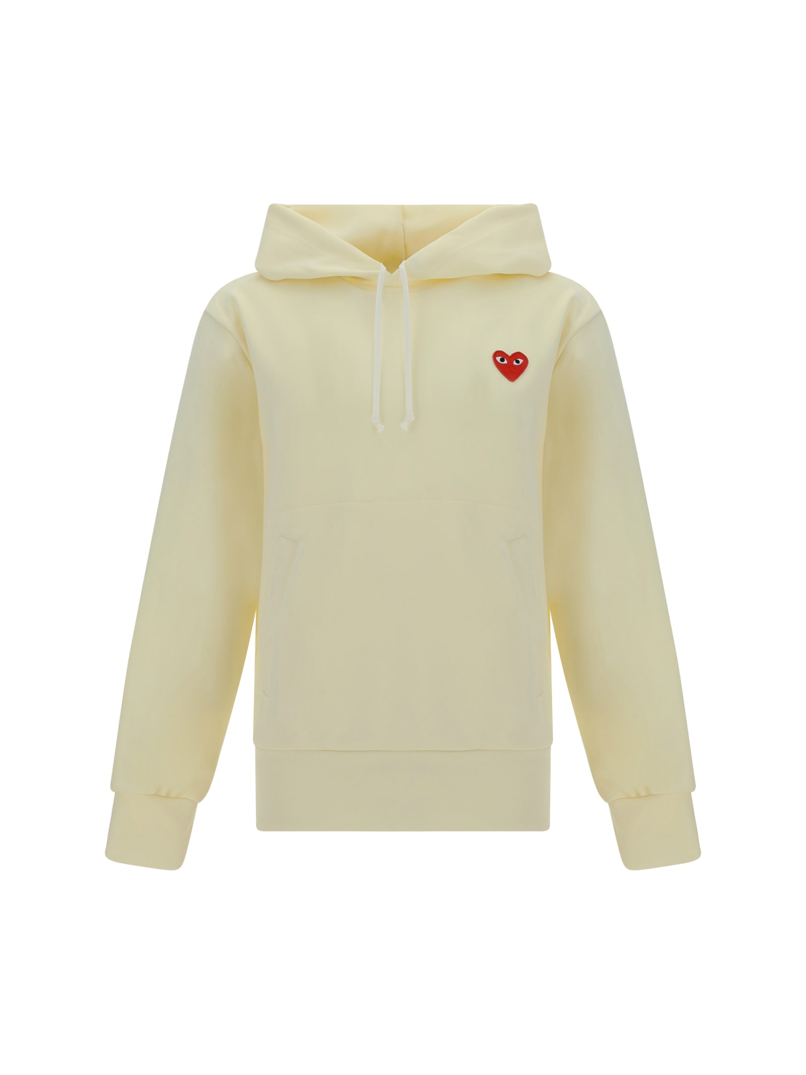 Shop Comme Des Garçons Play Hoodie In Ivory