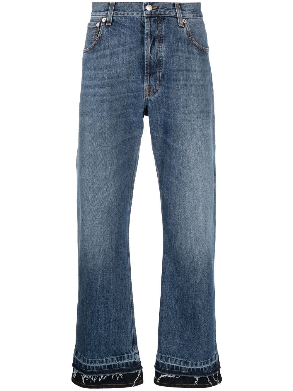 Alexander Mcqueen Straight-leg Cropped Jeans In Blue