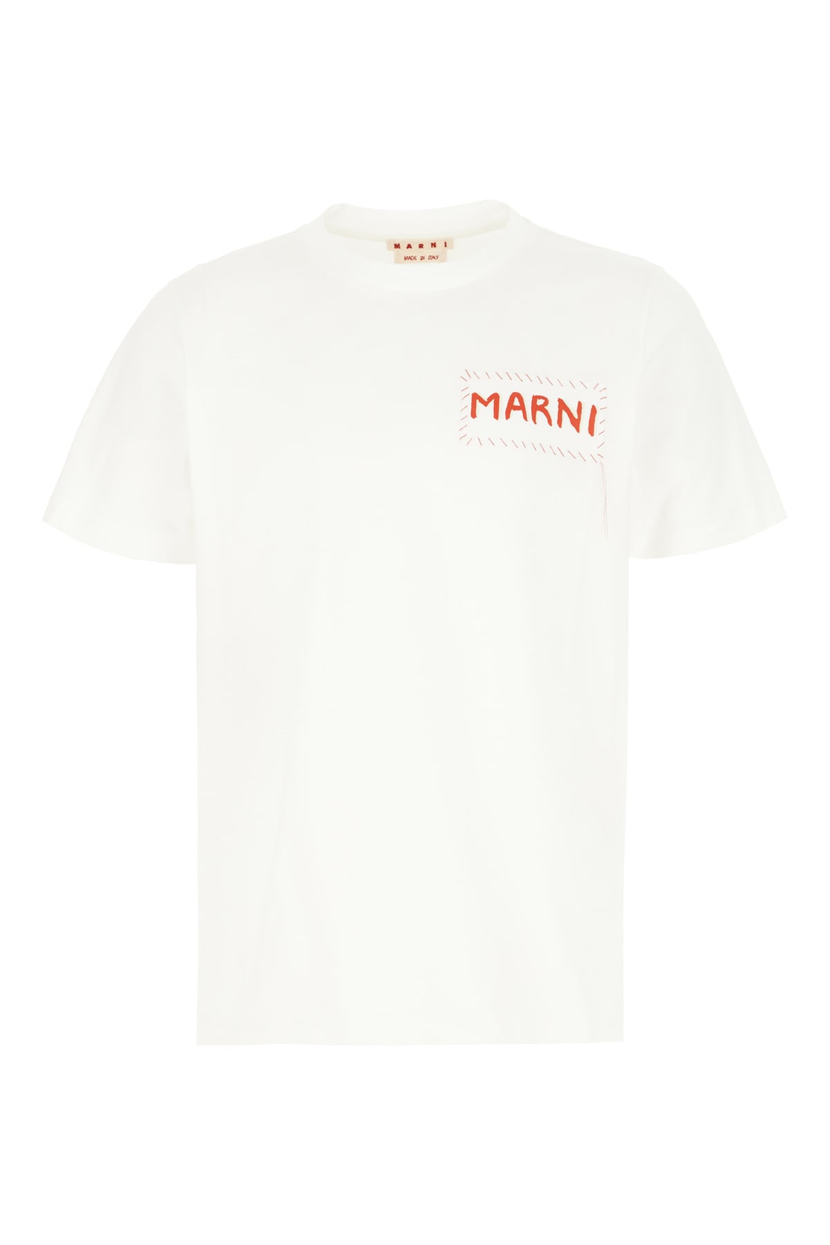 Shop Marni White Cotton T-shirt In Lily White