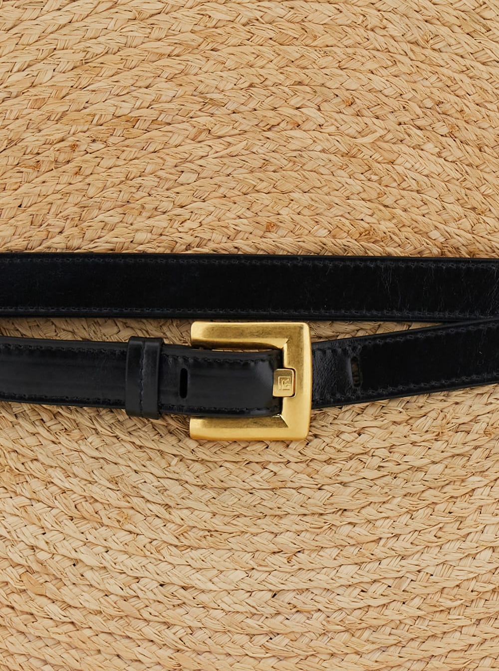 Balmain Medium Raffia And Calfskin Sculptural Bag In Nude
