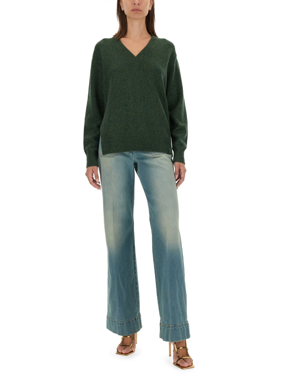 Shop Victoria Beckham Wool Jersey. In Green