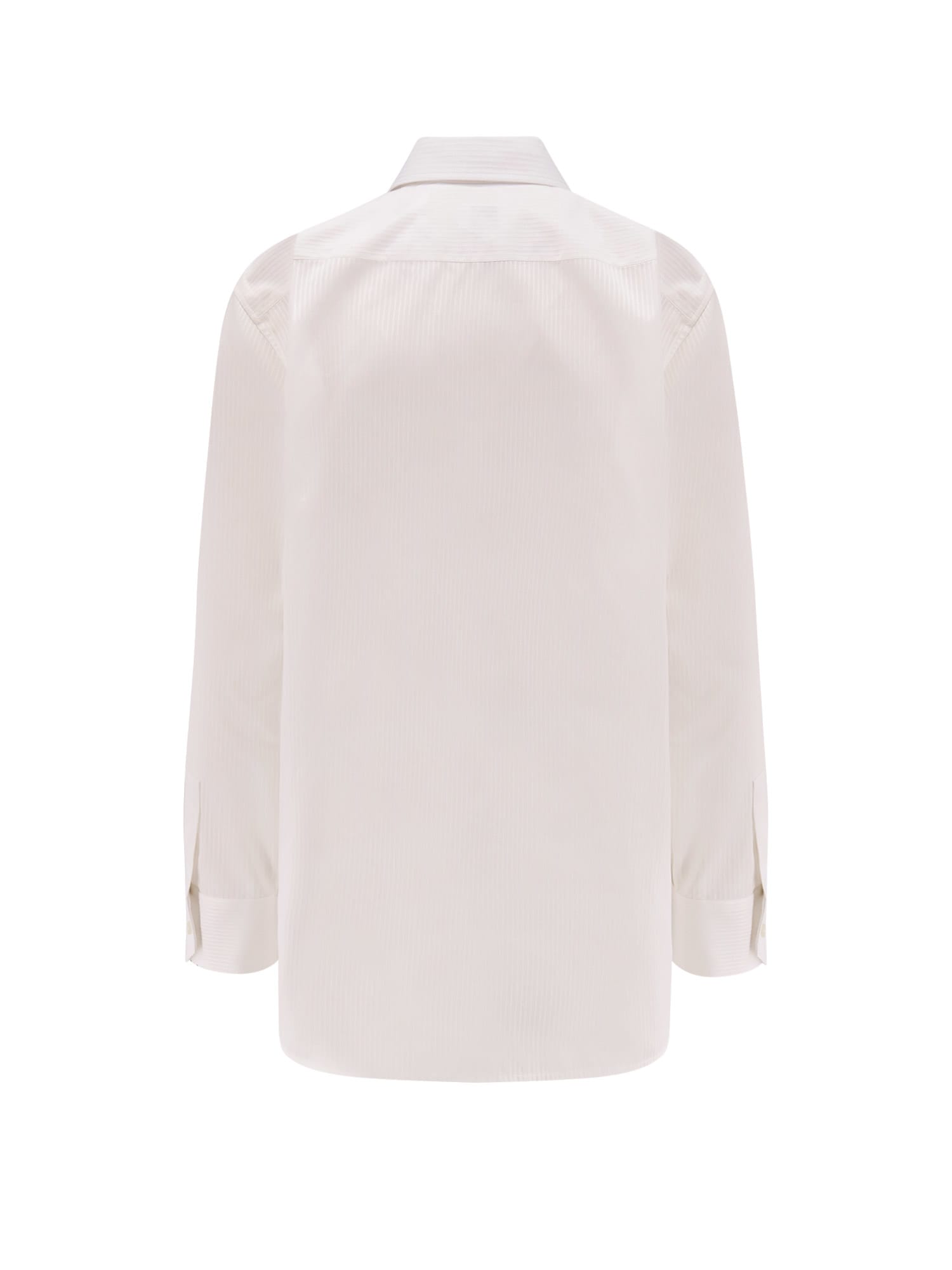 Saint Laurent Women Certified Cotton Shirt With Cassandre Embroidery