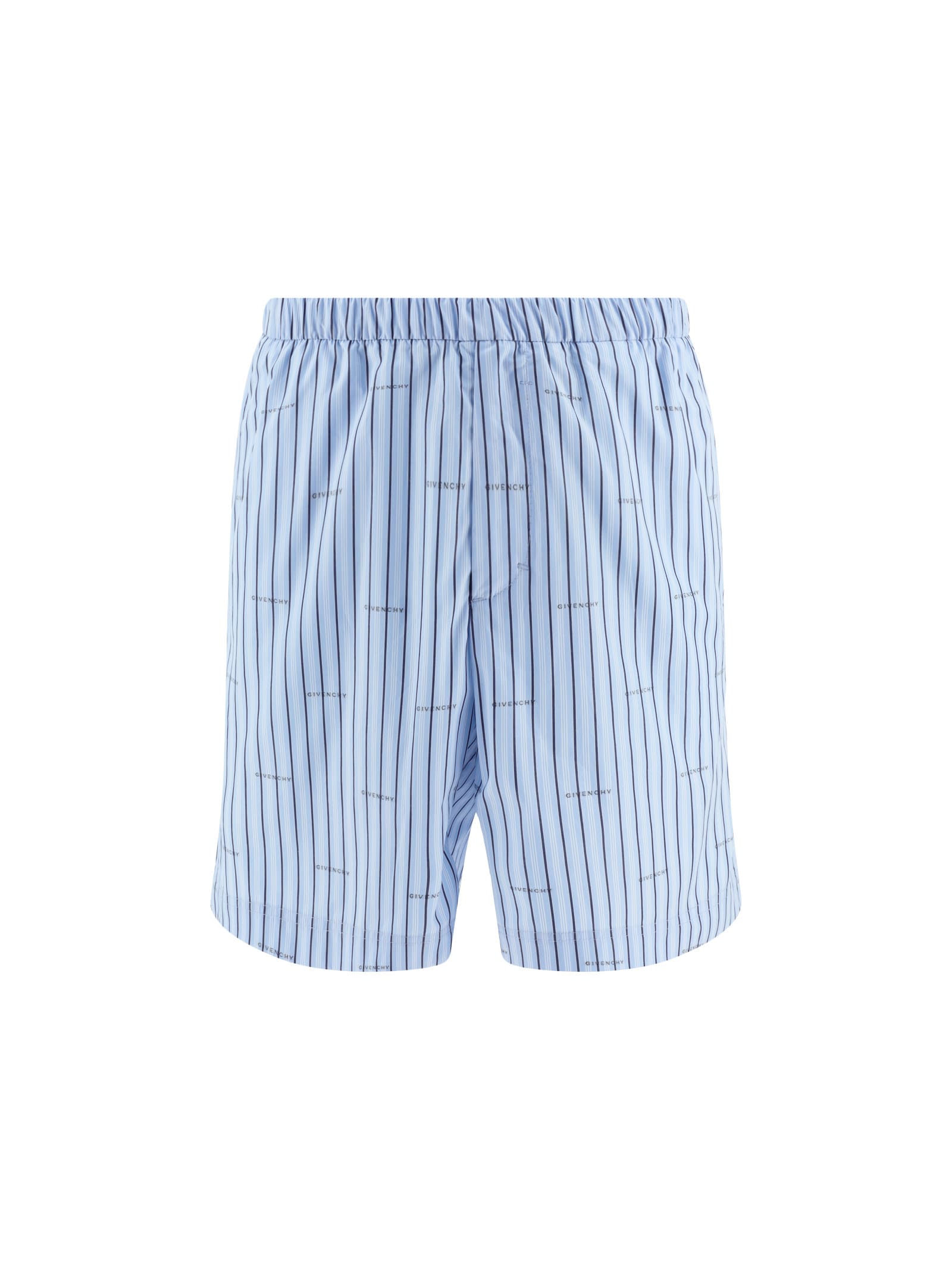 Givenchy Elasticated Cotton Shorts In Baby Blue