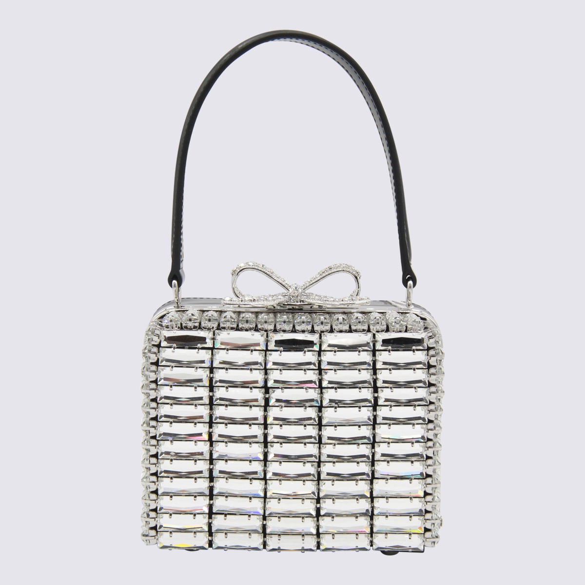 Self-portrait Silver Crystal Bag In Silver