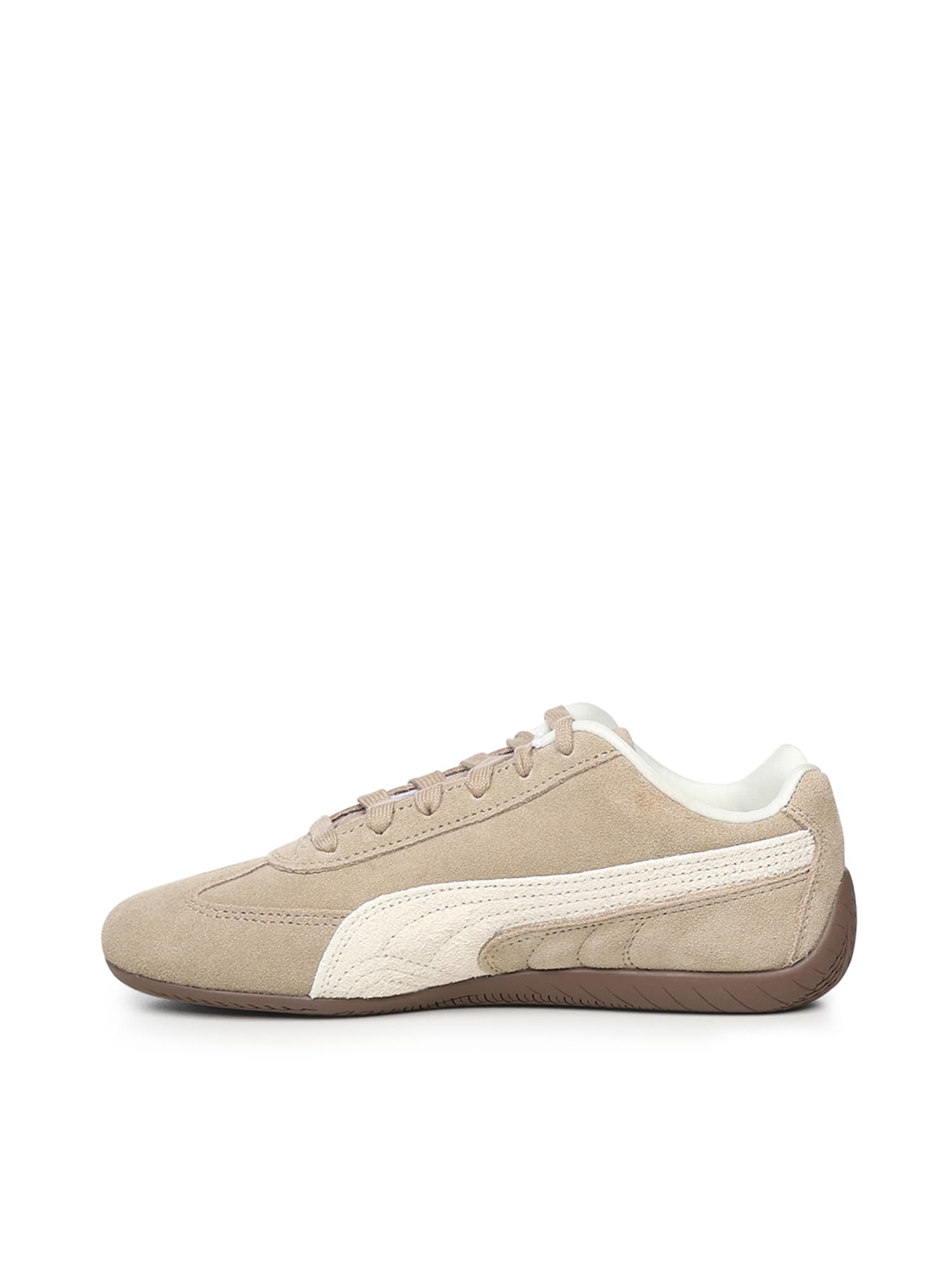 Puma Speedcat Elevated Beige Sneakers With Logo Print On The Side And Logo Lettering On The Side In Suede In Neutral