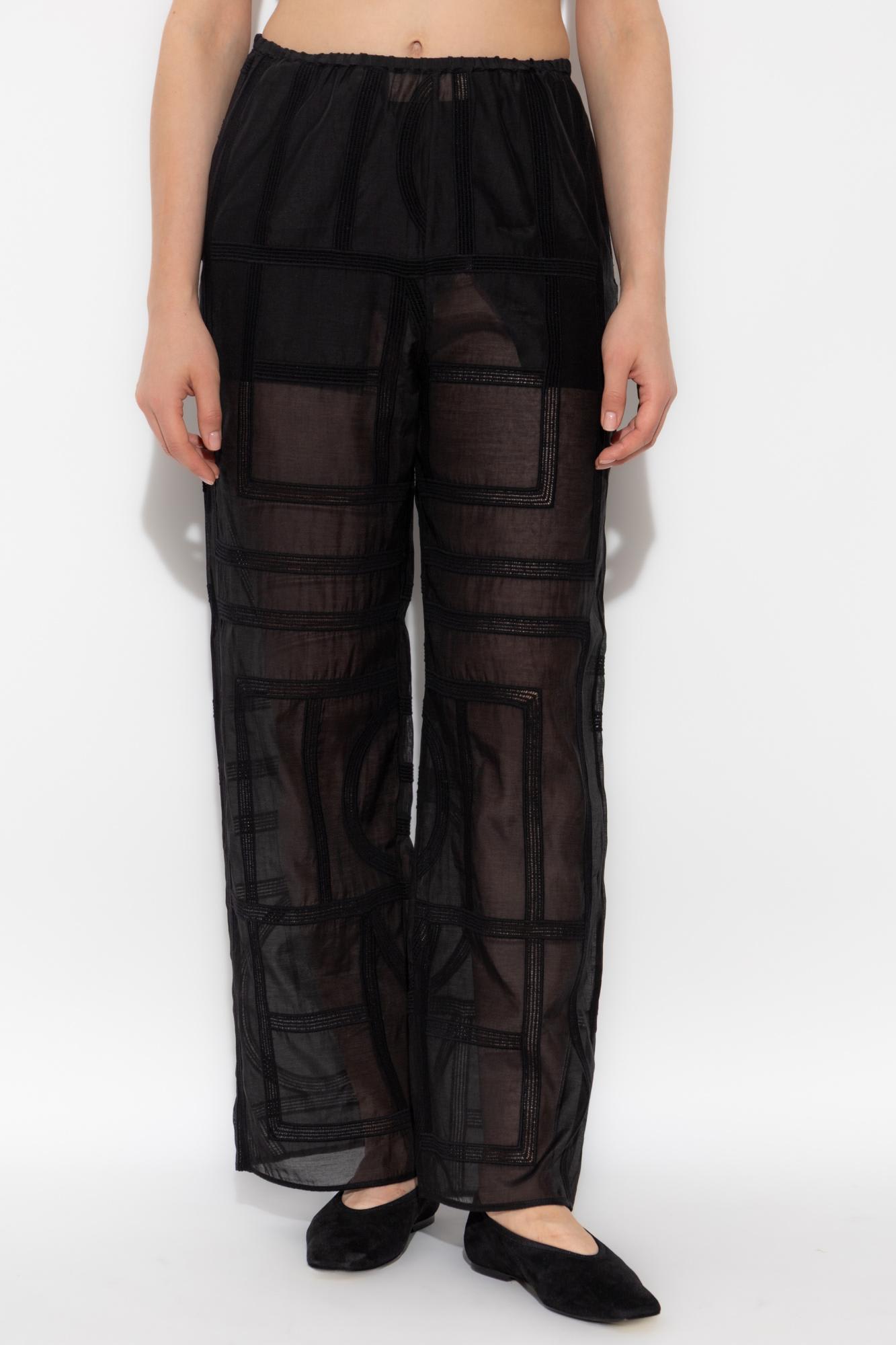Totême Toteme Pants With Logo In Black