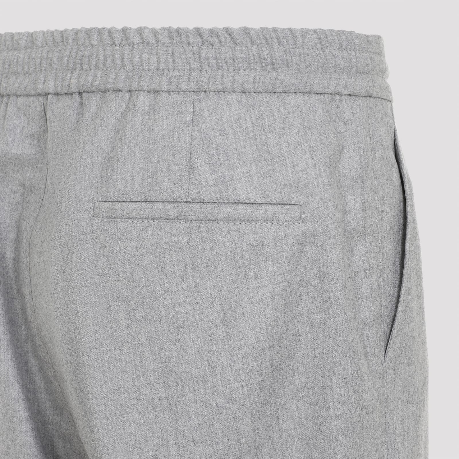 Shop Brunello Cucinelli Wool Coulisse Jogging Pants In Grigio Perla