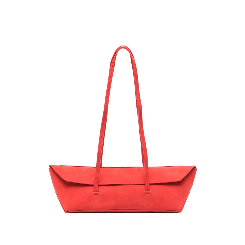 Christopher Esber Mini Gondola Suede Tote Bag In Red